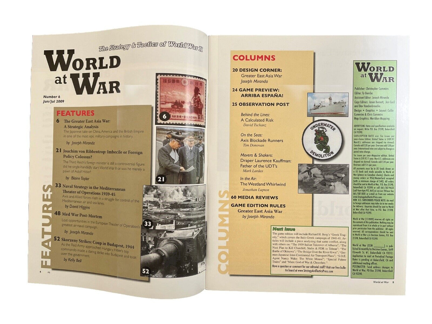 World at War Magazine #6 With History Tabletop Board Game -Greater East Asia War