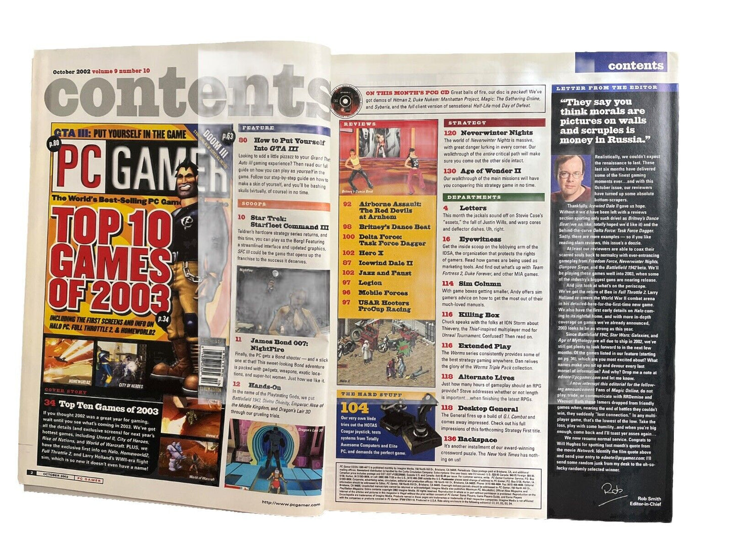 PC Gamer video Game Computer Magazine Oct 2002 Top 10 Games of 2003 Vol.9 No.10