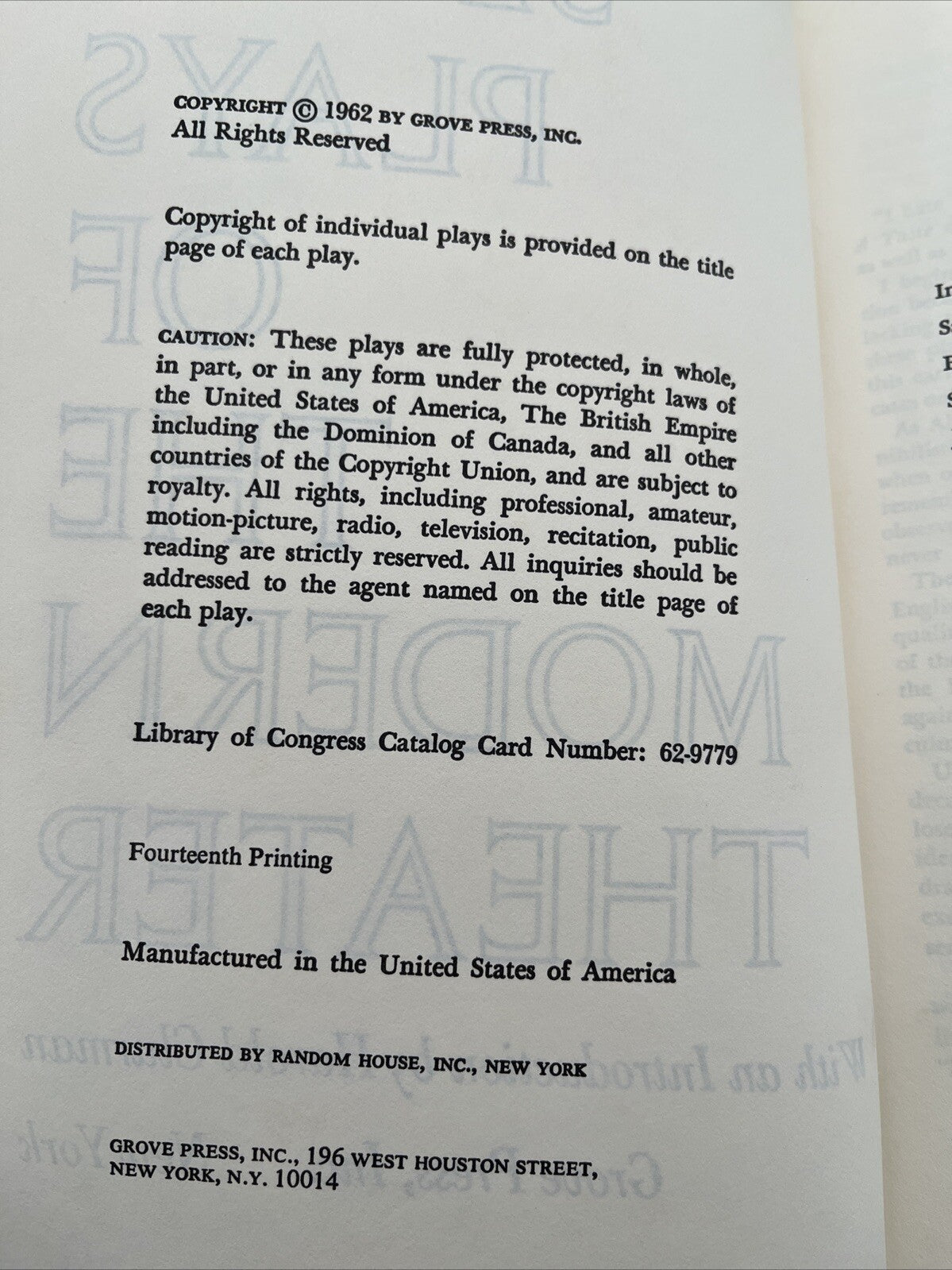 Book: Seven Plays of the Modern Theater With An Introduction By Harold Clurman