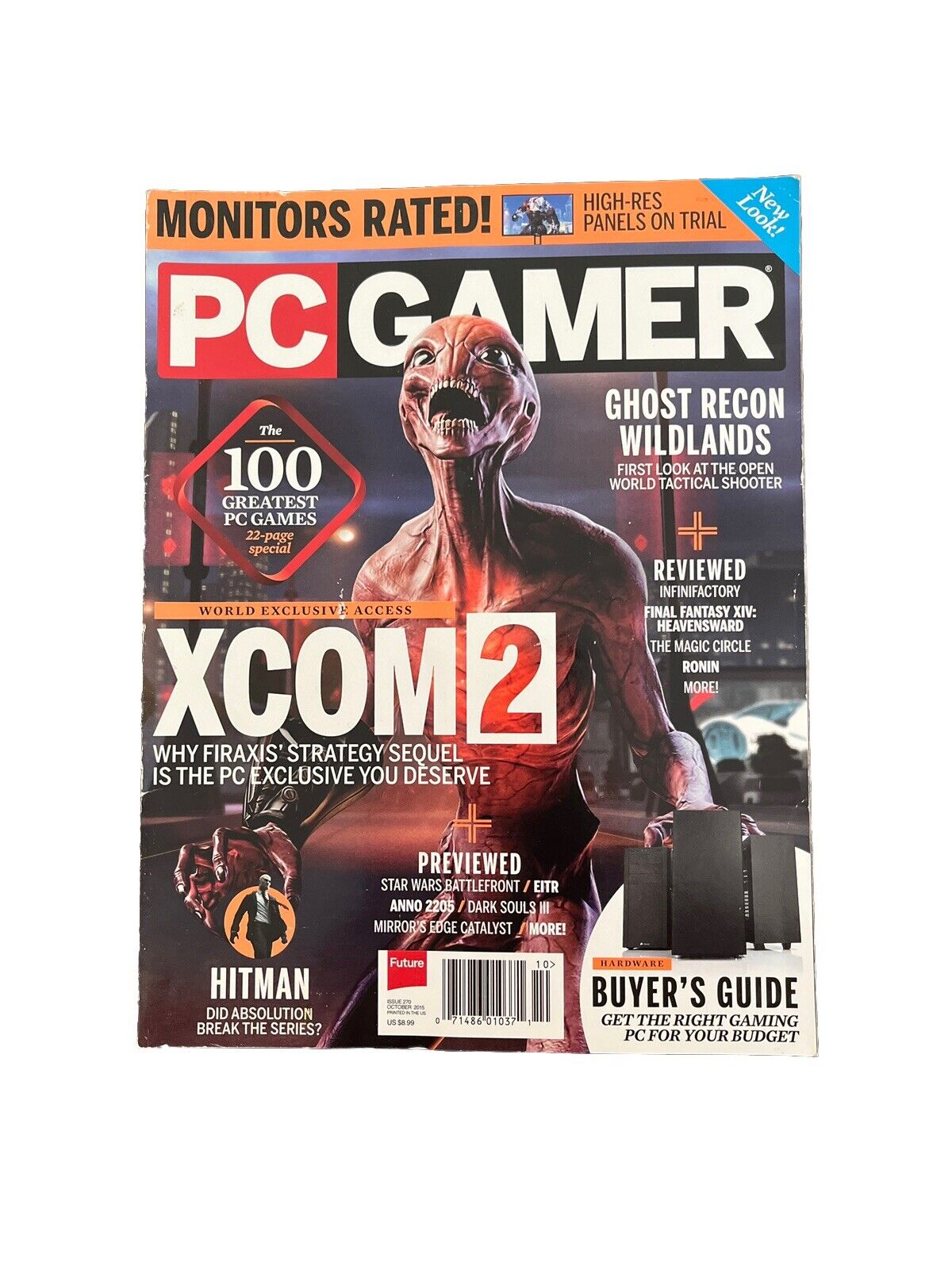 OCTOBER 2015 #270 PC GAMER video game magazine - XCOM 2