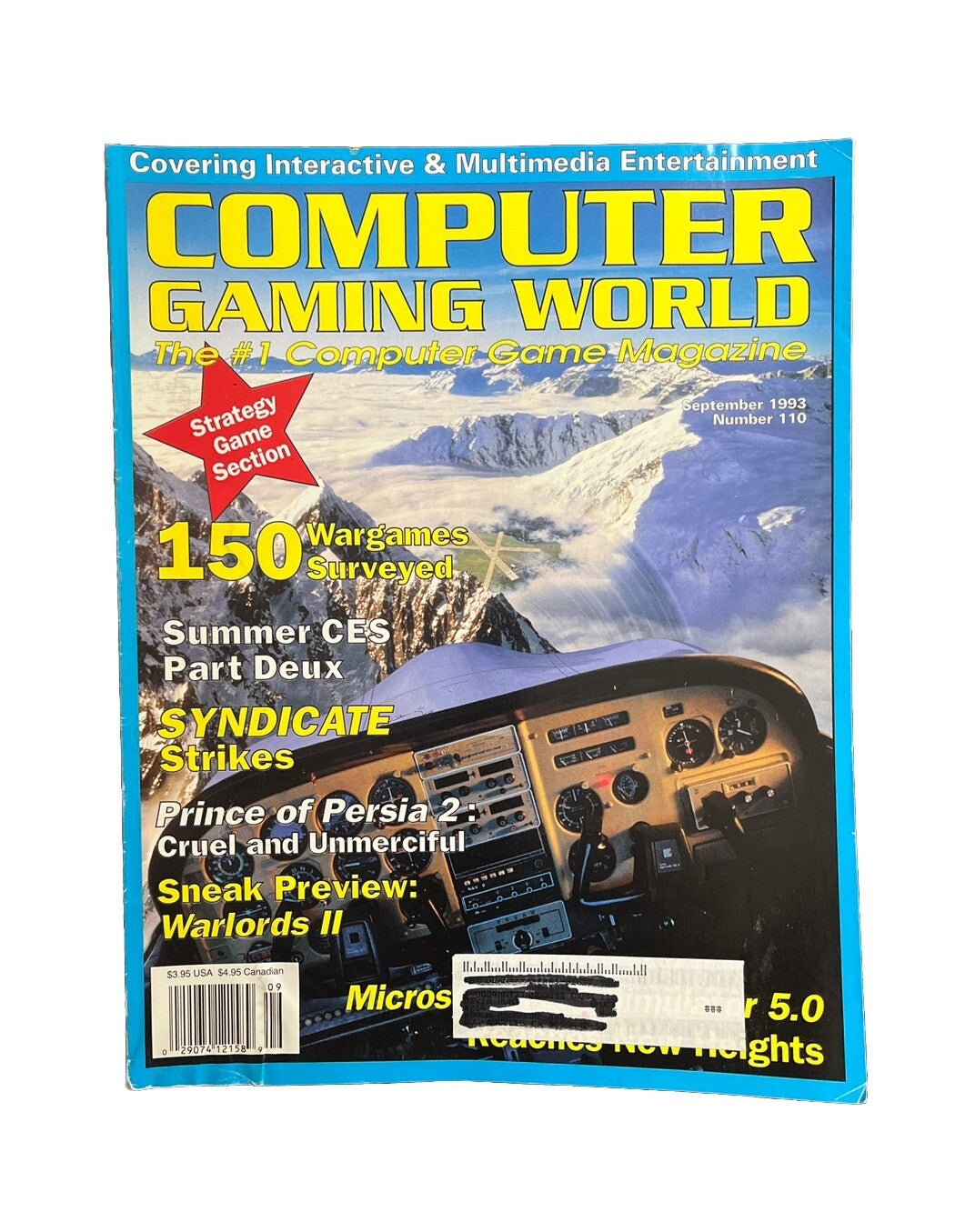 Classic Computer Gaming World Magazine #110 Microsoft’s Flight Simulator 5