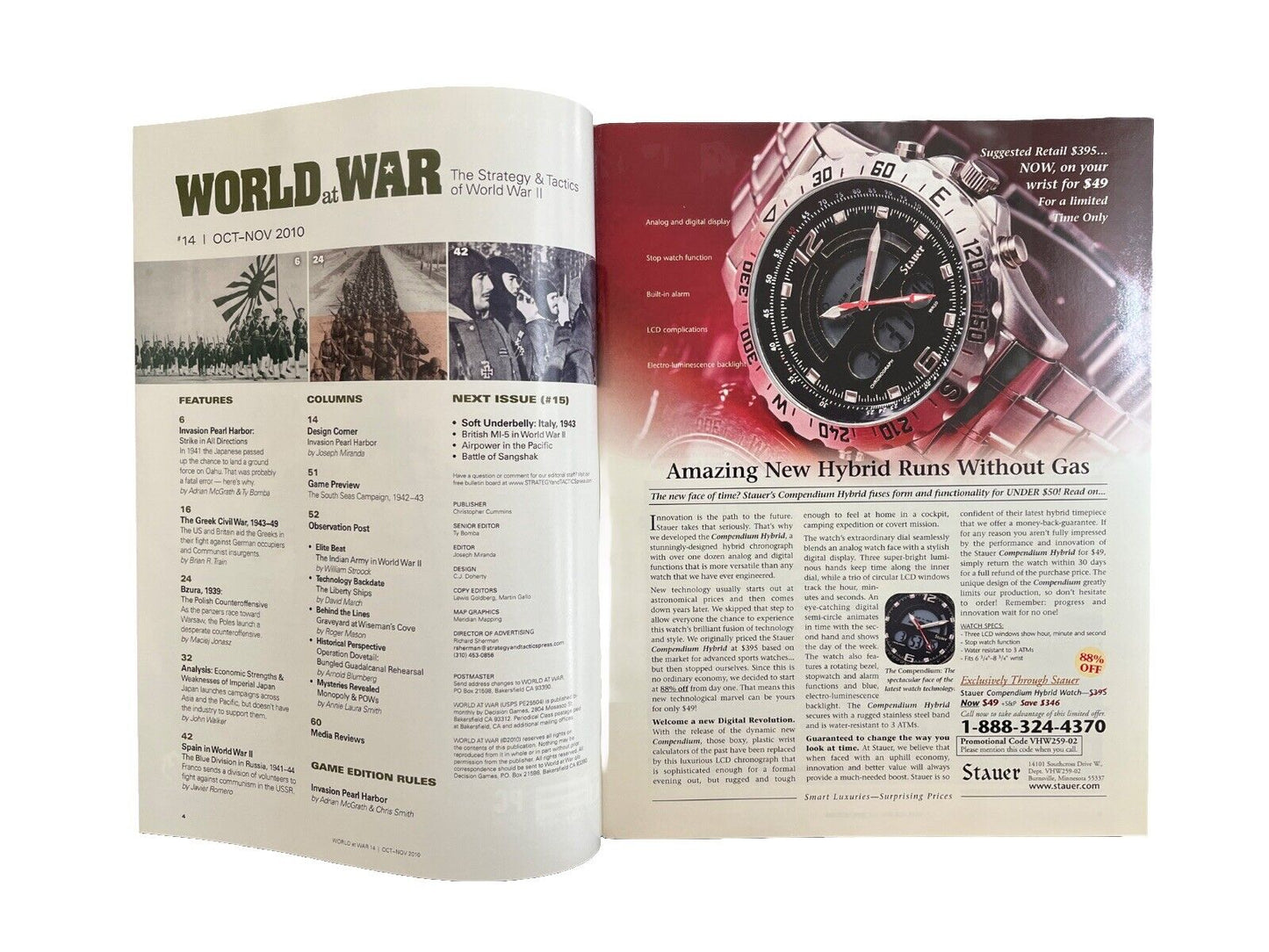 World At War Magazine #14 And Military History Tabletop Game - Pearl Harbor 1941