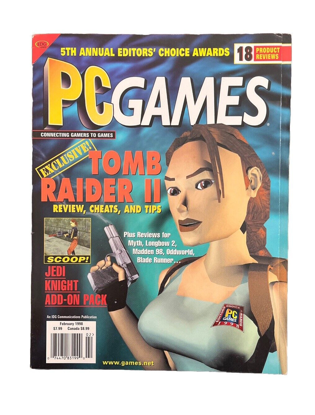 Vintage PC Games Magazine Vol.5 No.2 February 1998 - Tomb Raider II With Poster