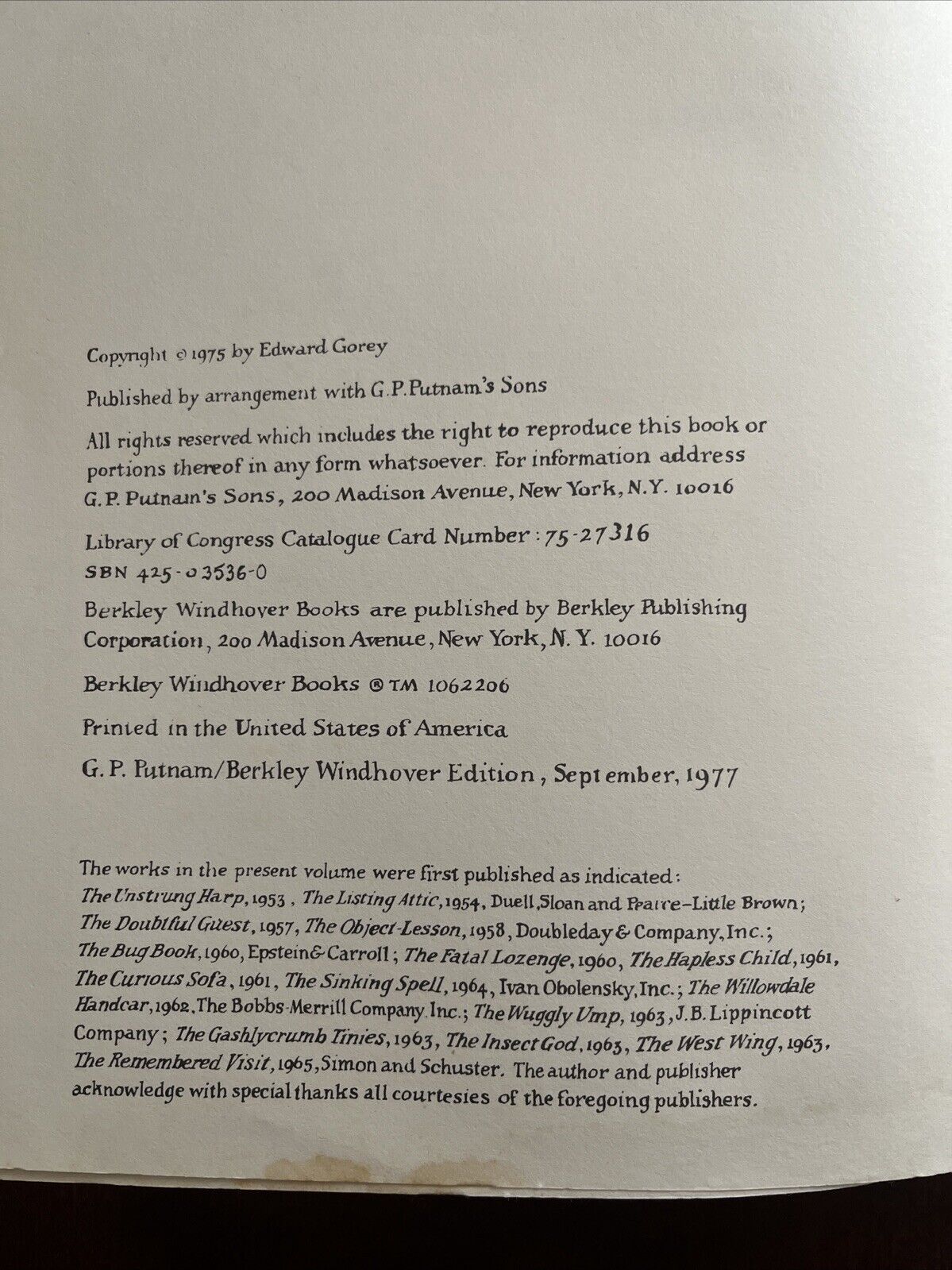 Collectable Vintage Dark Comic Book Amphigorey Too. Illustrated by Edward Gorey