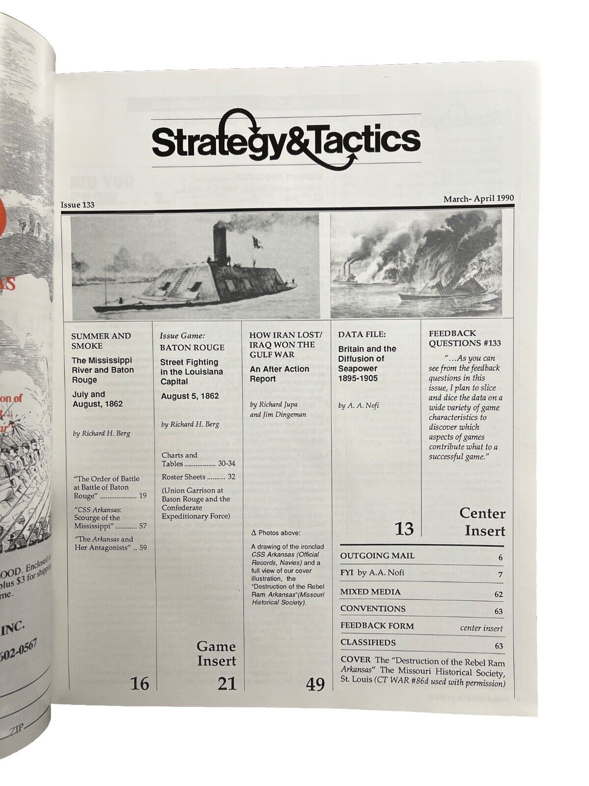 Strategy & Tactics Historical Combat Wargame Magazine #133 1990 Baton Rouge