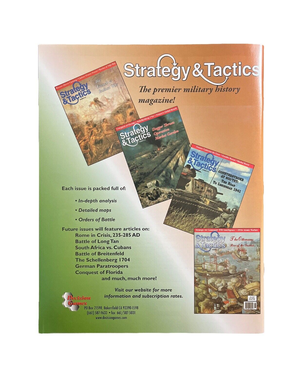 Strategy & Tactics War Game Magazine #233 With History Board Game Dagger Thrusts