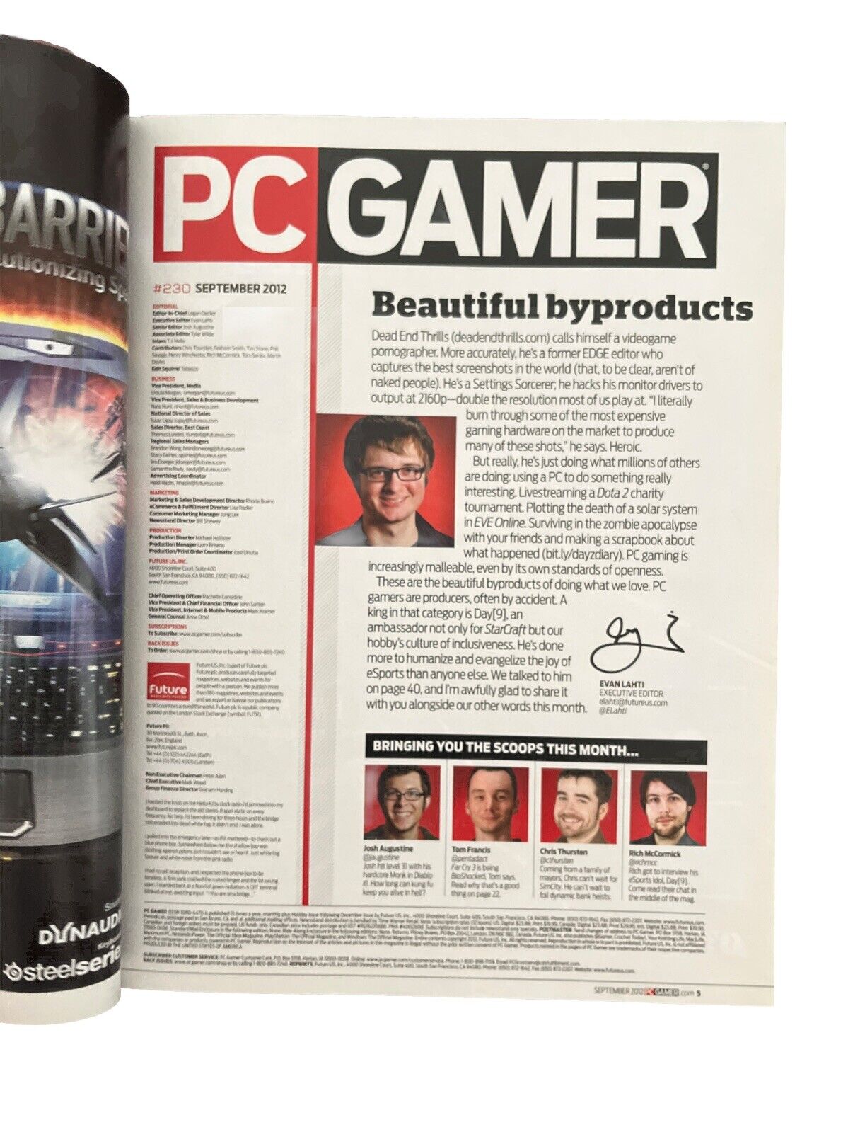 SEPTEMBER 2012 PC GAMER #230 Antique video game magazine - STARCRAFT 2 - Farcry3