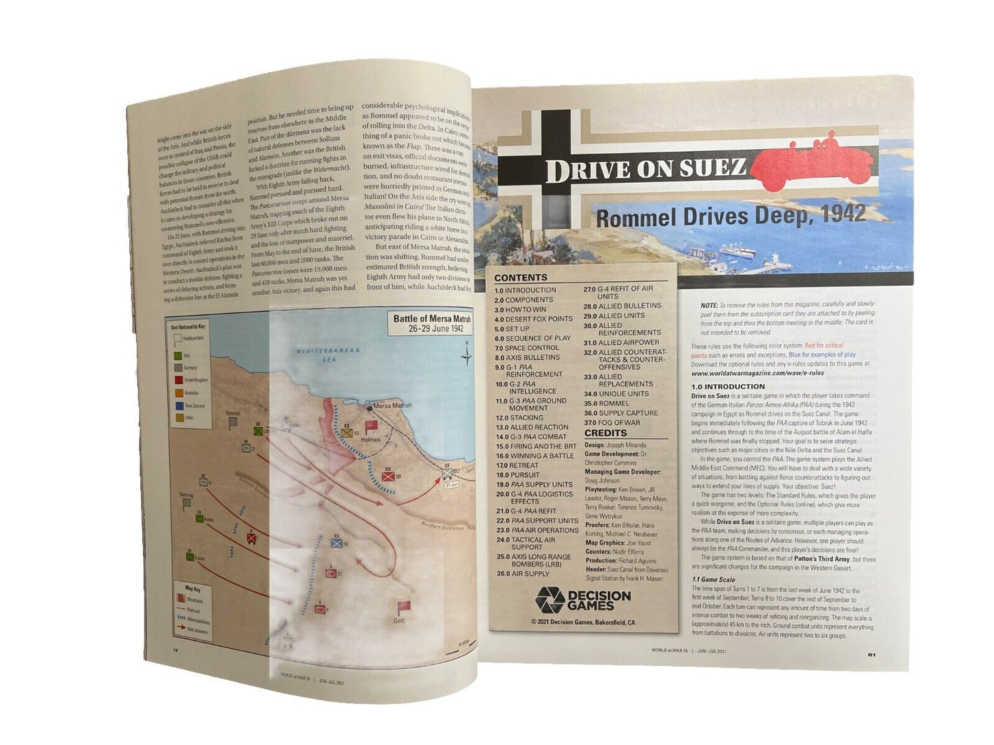 World At War Magazine #78 With Historical Military War Game - Drive On Suez