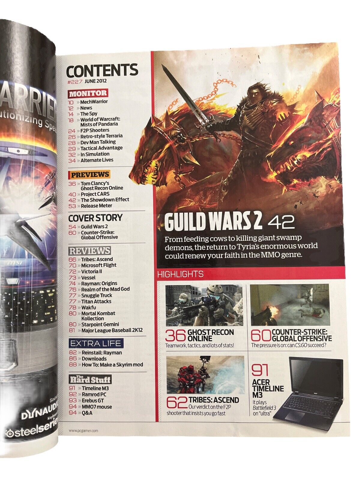 JUNE 2012 #227 PC GAMER Vintage Computer video game magazine - GUILD WARS 2