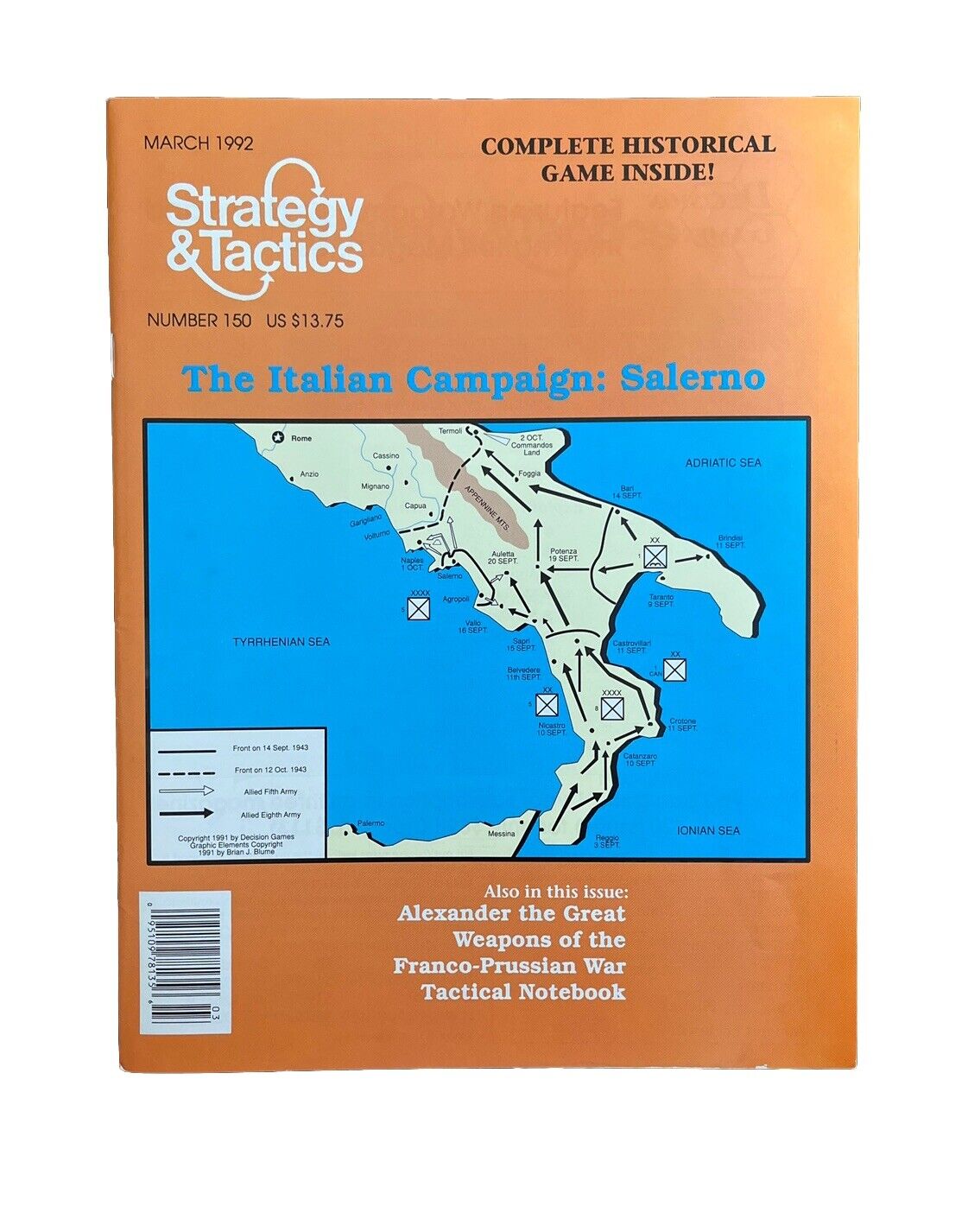 Strategy & Tactics Magazine #150 With Board Game - The Italian Campaign: SALERNO