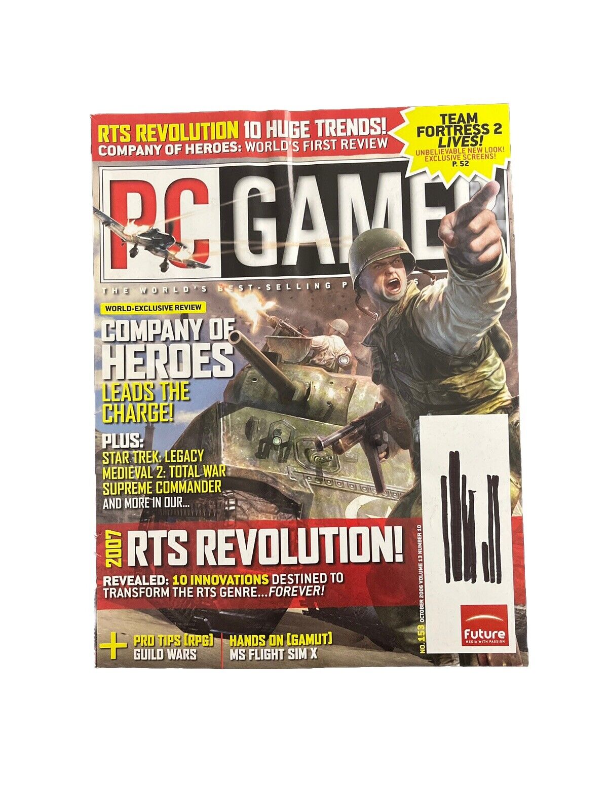 #153 Oct 2006 PC Gamer Video Game Magazine - Company Of Heroes With Demo Disc