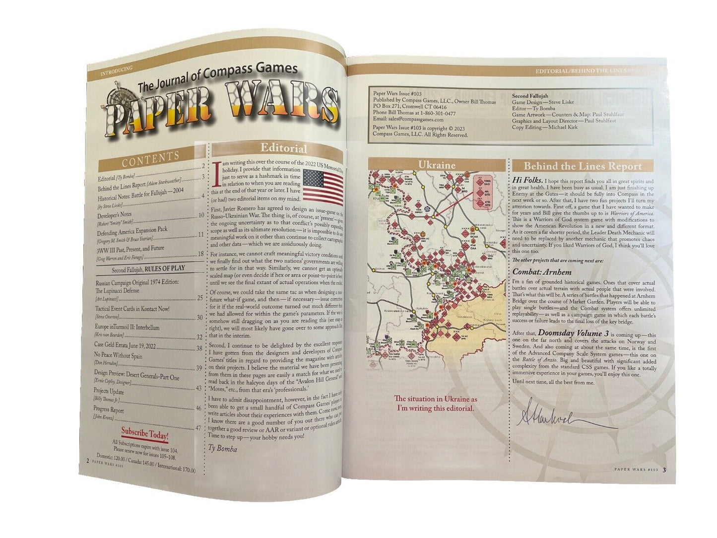 Compass Paper Wars Magazine With Complete Historical Game #103 Second Fallujah