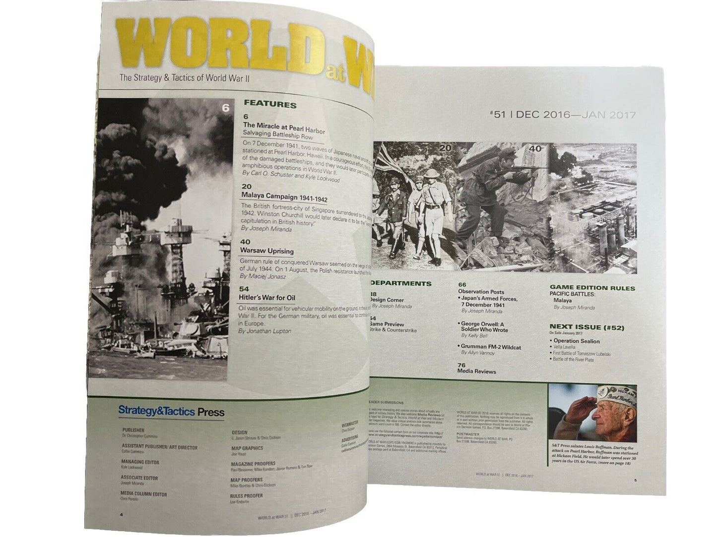 World at War Magazine #51 With Historical Board Game - Pacific Battles: Malaya