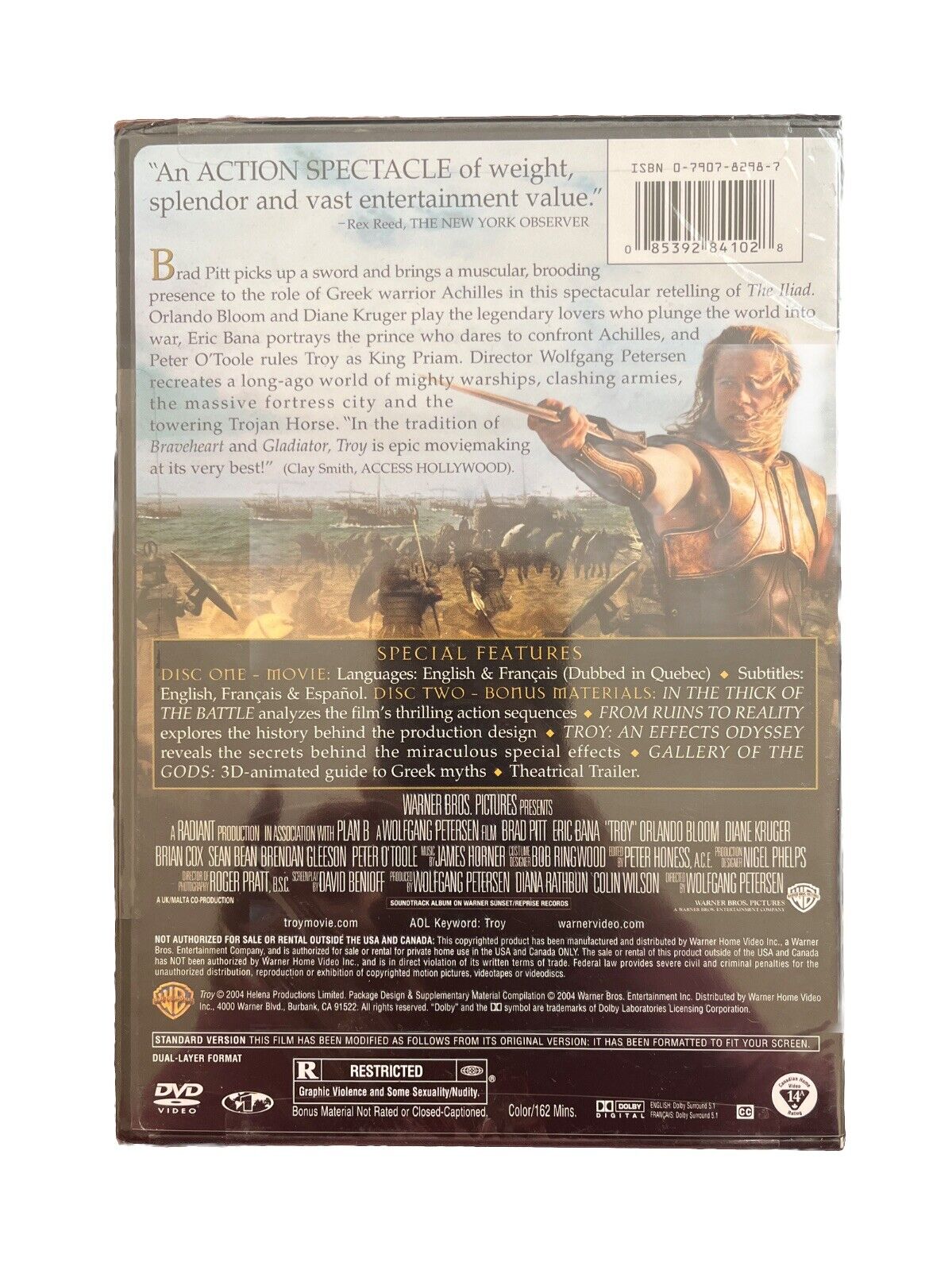 Vintage Collectable Movie Troy (DVD, 2005, 2-Disc Set, Full Screen)