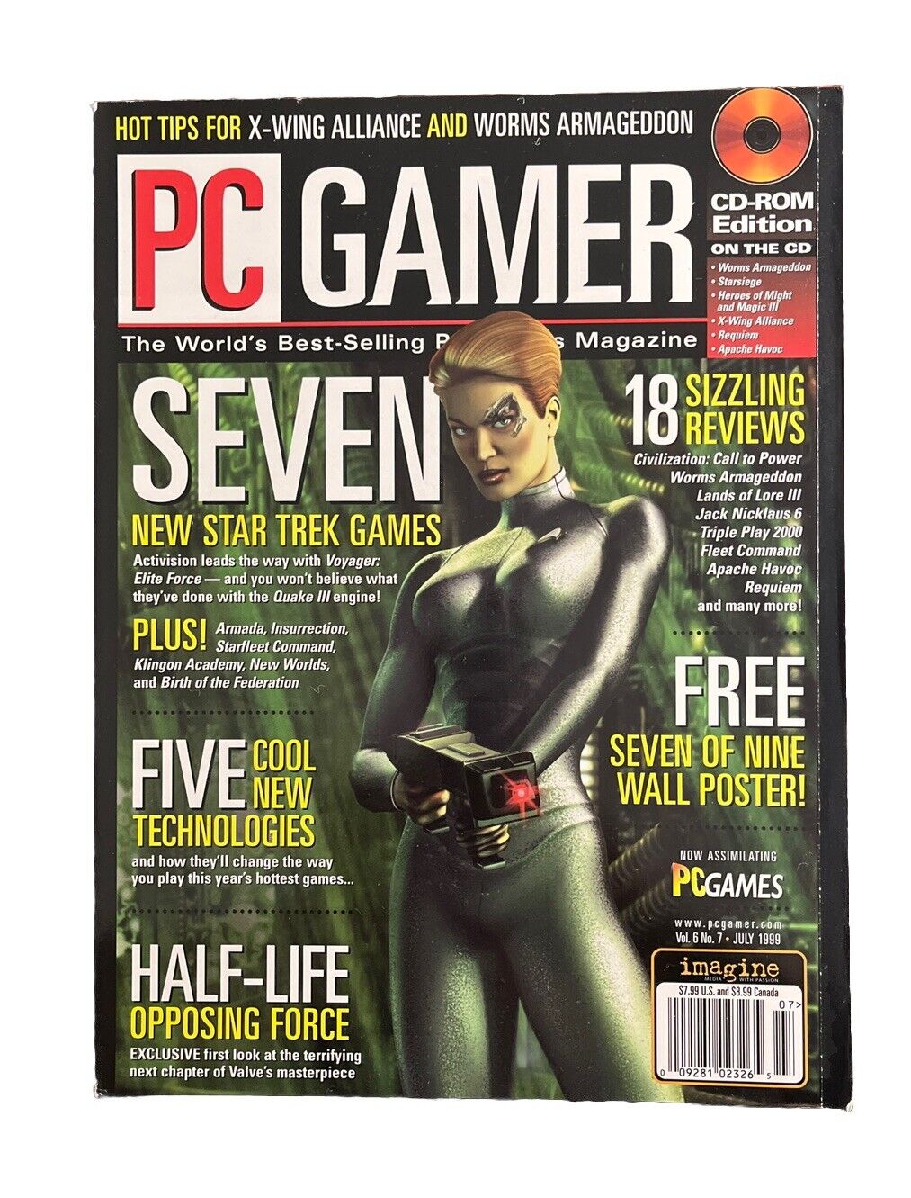 Vintage Collectable PC GAMER Magazine Vol.6 No.7 July 1999 - Seven Of Nine