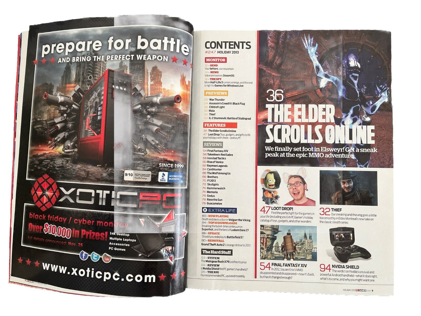 Holiday 2013 PC GAMER #247 Vintage Video Game Magazine Elder Scrolls Online