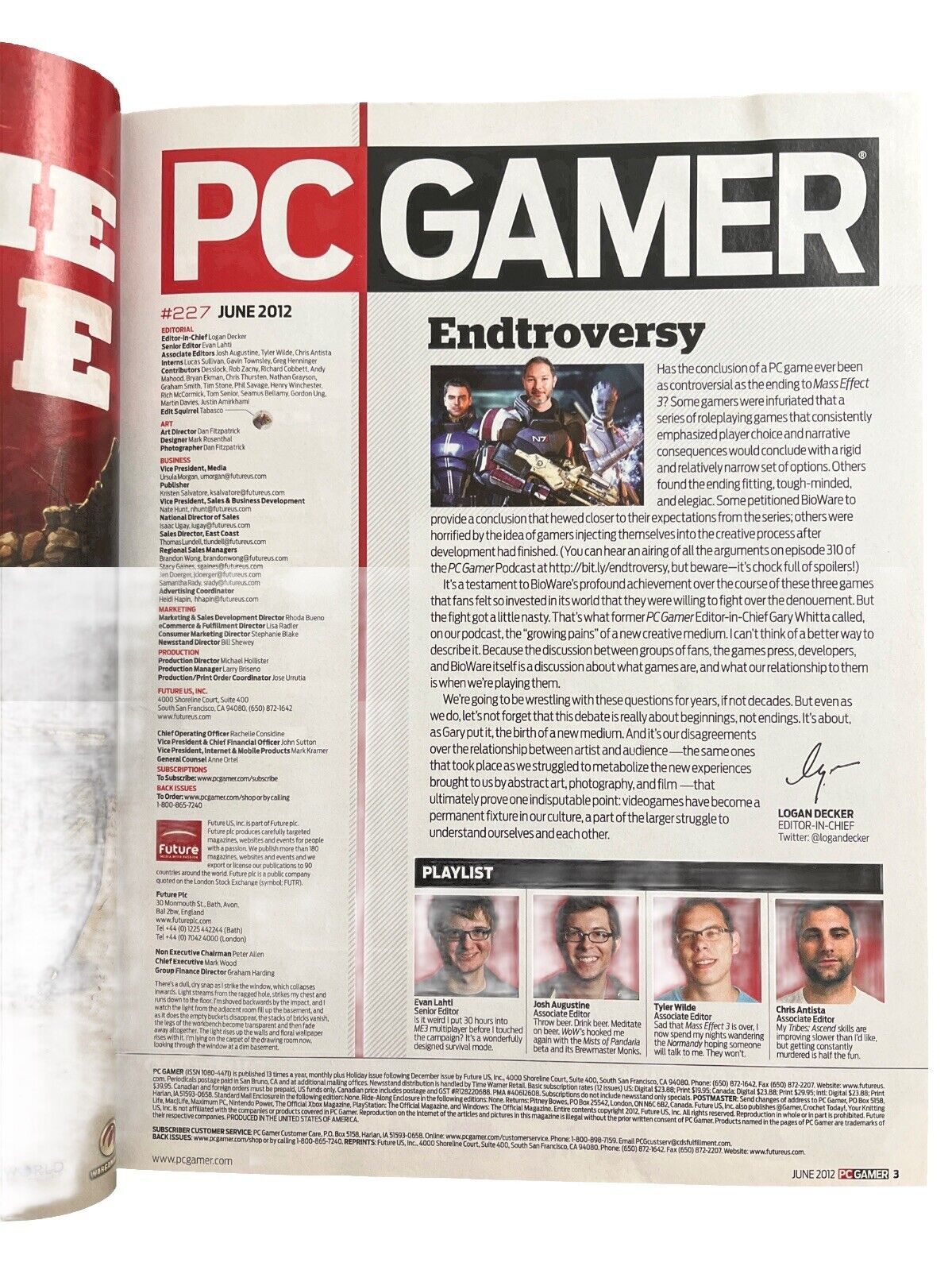 JUNE 2012 #227 PC GAMER Vintage Computer video game magazine - GUILD WARS 2