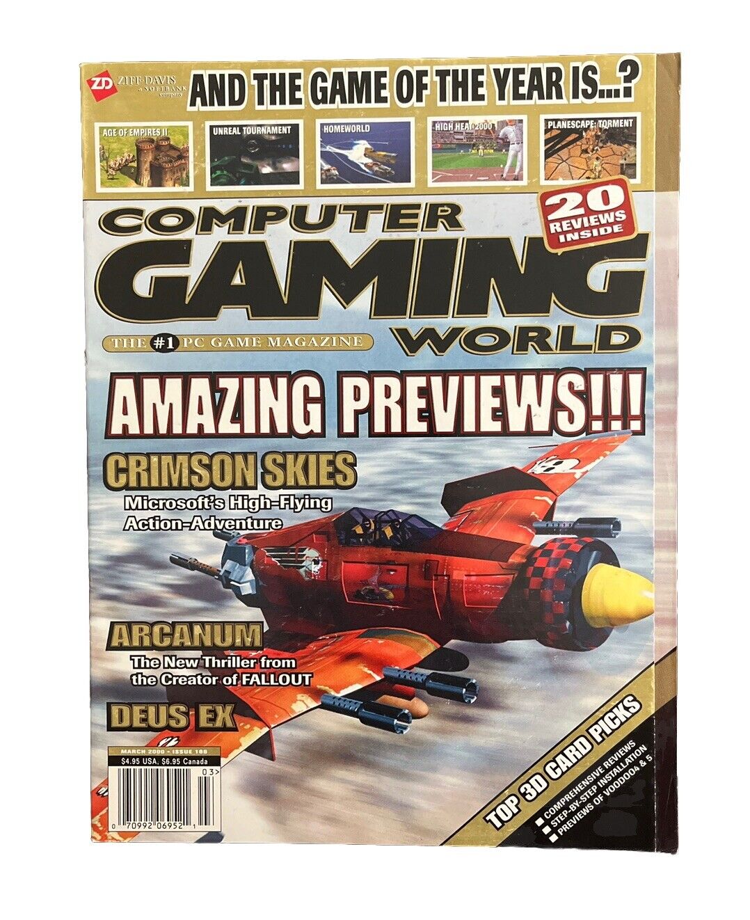 Vintage Computer Gaming World Magazine #188 March 2000 - Amazing Previews!!!