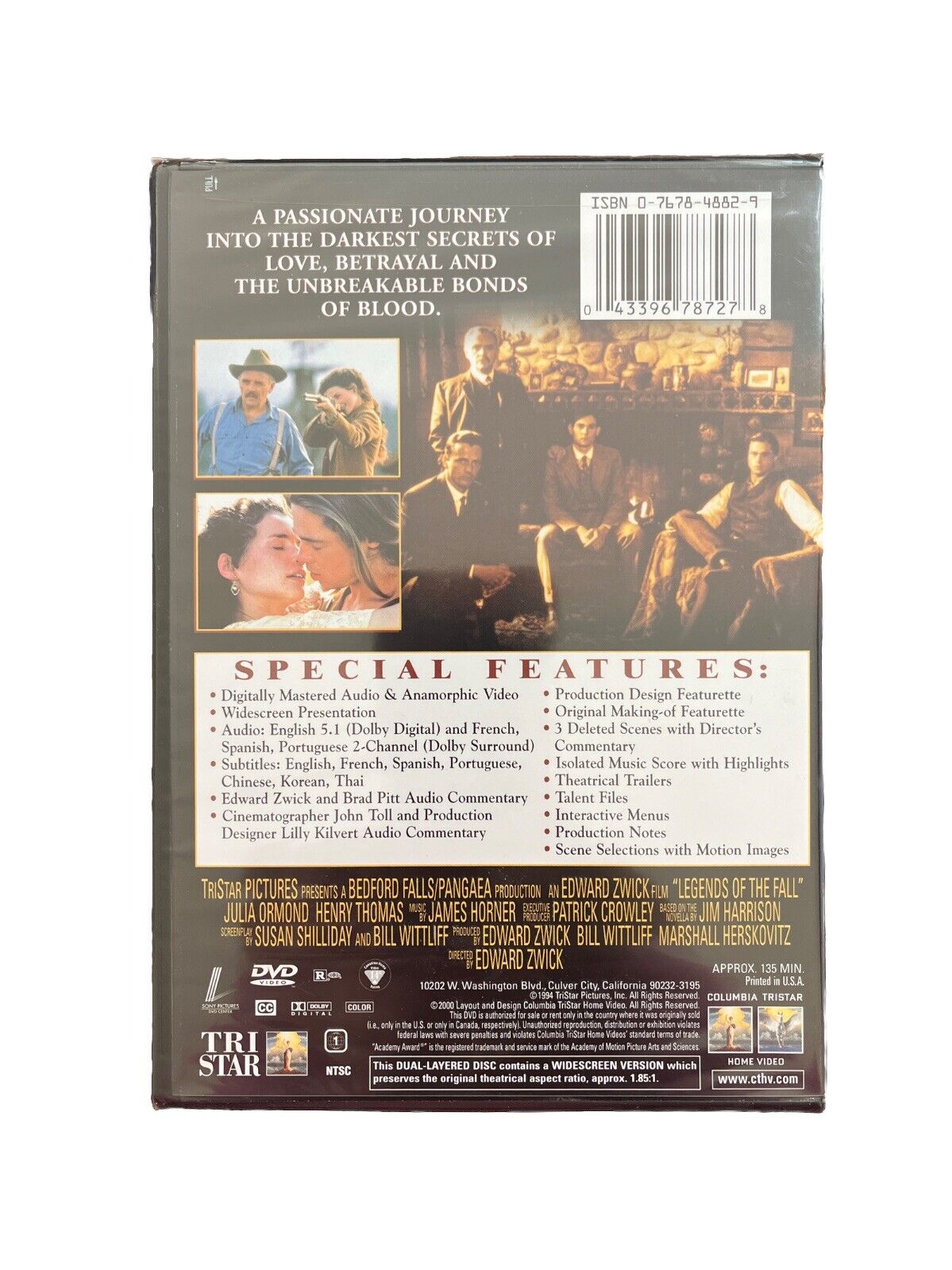 Collectable Movie Legends of the Fall Special Edition Widescreen DVD (1994)