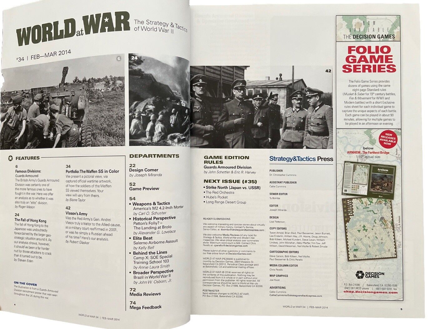 World At War Magazine #34 With Board Game - Famous Divisions Guards Armoured