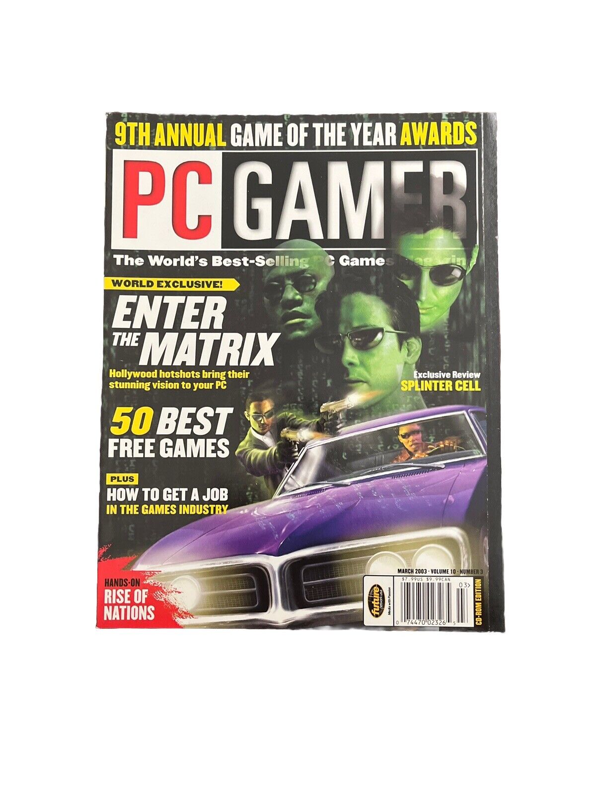 MARCH 2003 #108 PC GAMER Antique Computer video game magazine - ENTER THE MATRIX