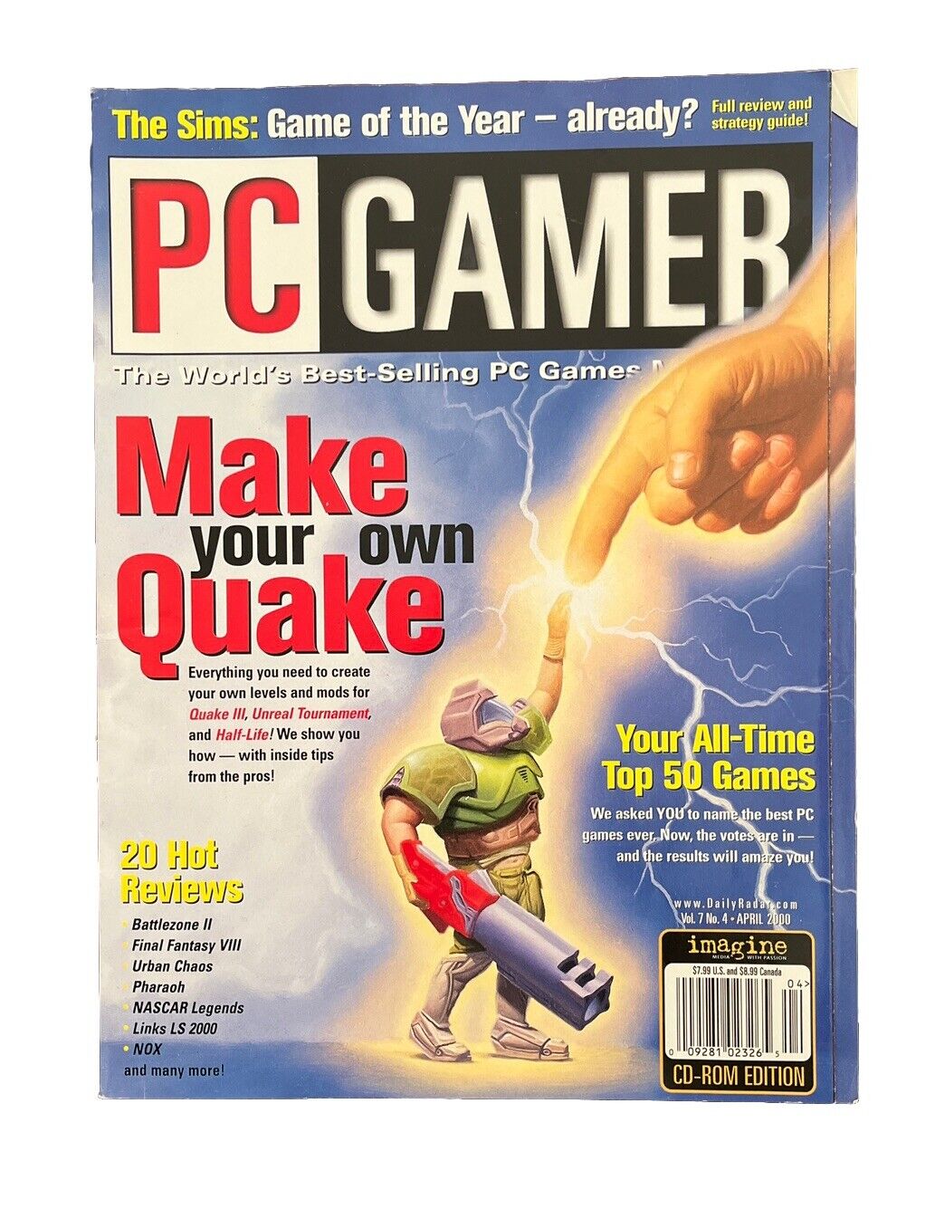 Collectable PC GAMER Magazine Vol. 7 No. 4 April 2000 - Make Your Own Quake