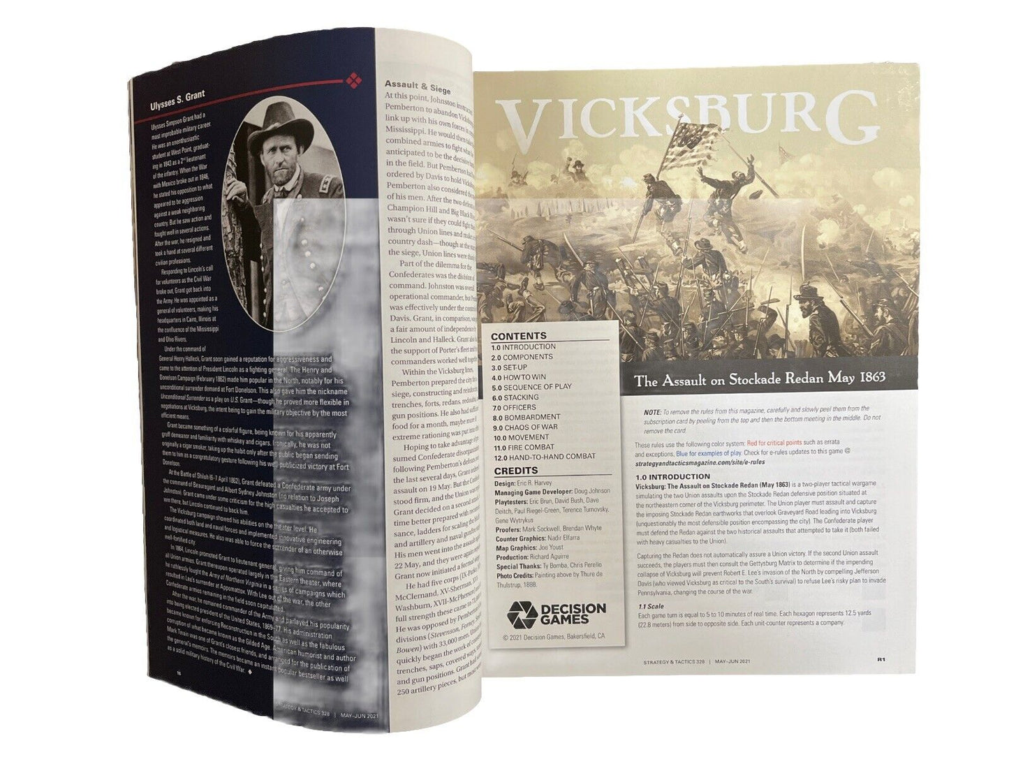 Strategy & Tactics War Game Magazine #328 With Historical Board Game - Vicksburg