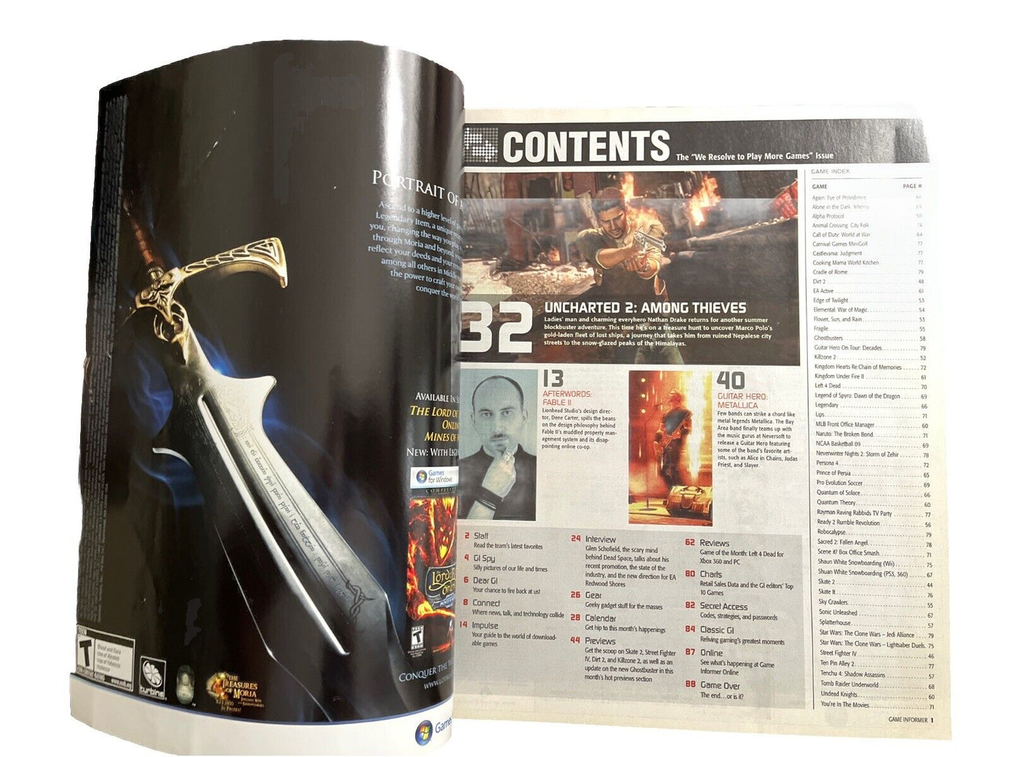 Game Informer Collectable Video Game Magazine #189 January 2009 Uncharted 2