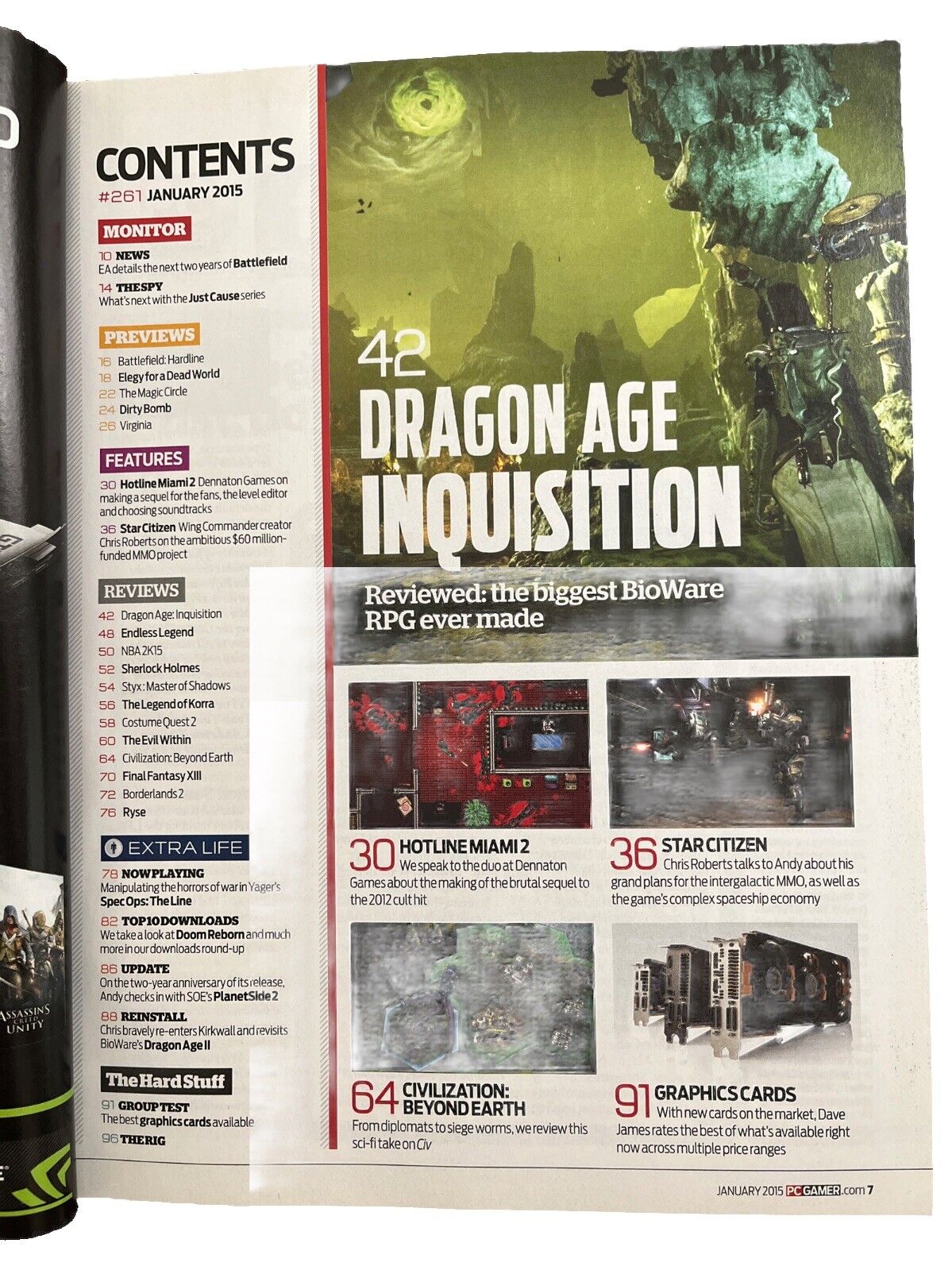 PC Gamer personal computer video game Magazine Dragon Age #261 January 2015