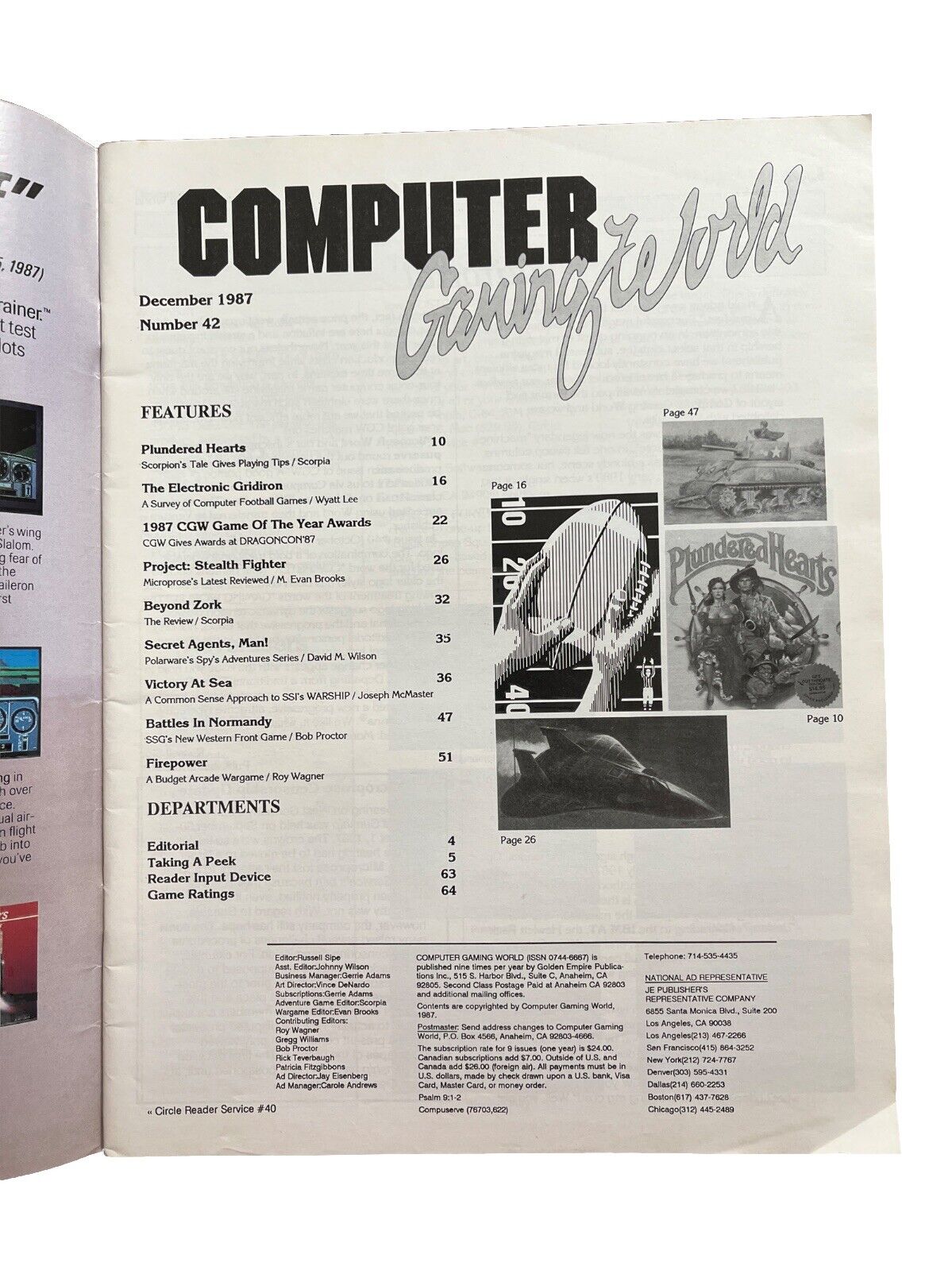 Classic Vintage Computer Gaming World Magazine #42 Special Football Issue