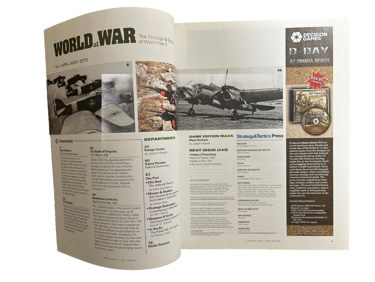 World at War Magazine #41 With Military History Board Game - Mare Nostrum