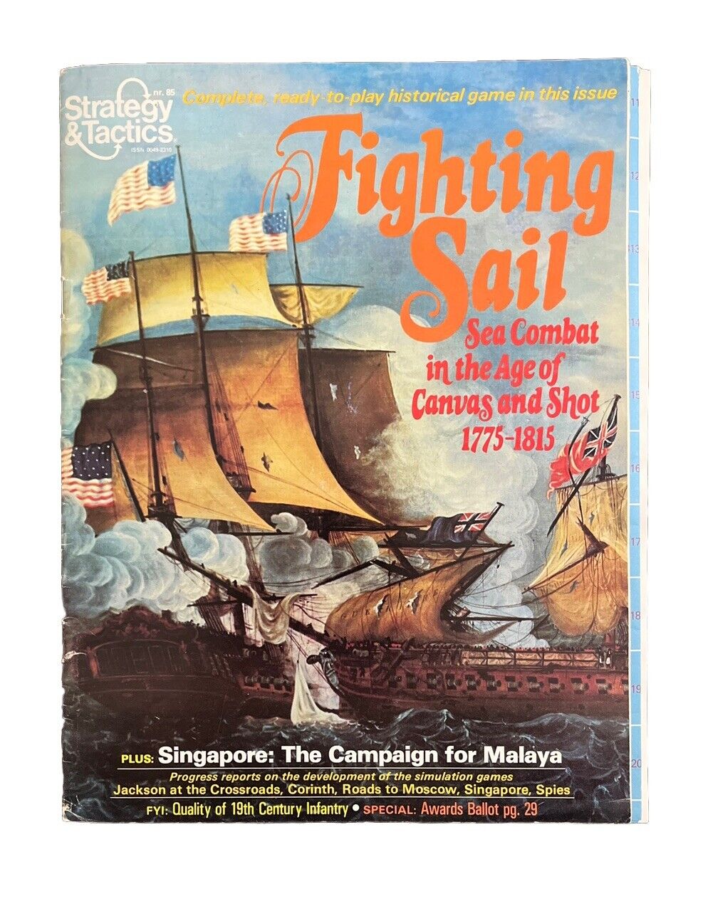 Vintage Strategy & Tactics Board Game Magazine #85 Mar-Apr 1981 - Fighting Sail