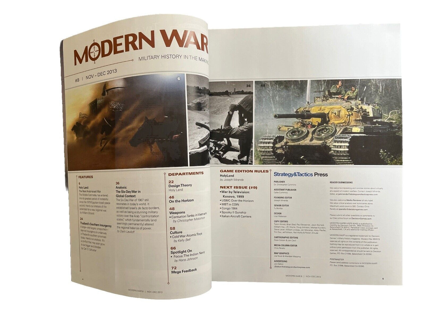 Modern War Magazine #8 With History Wargame Holy Land: The Next Arab-Israeli War