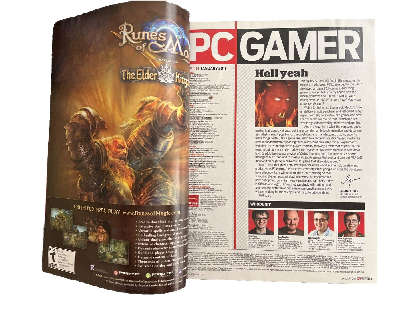 JANUARY 2011 #209 PC GAMER Vintage Computer video game magazine - DIABLO III