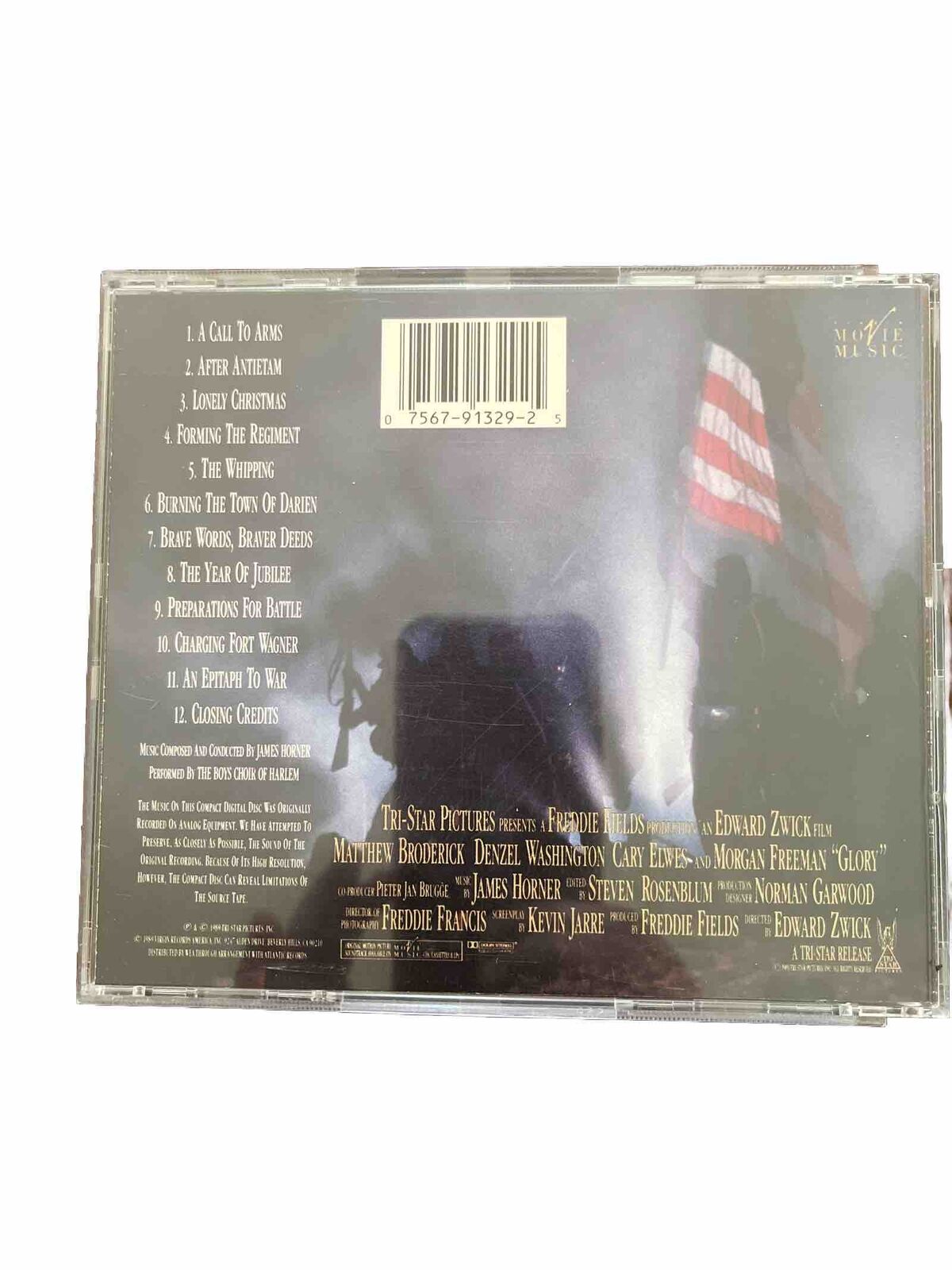 Glory Original Motion Picture Soundtrack CD 1989 J Horner/Boys Choir Harlem