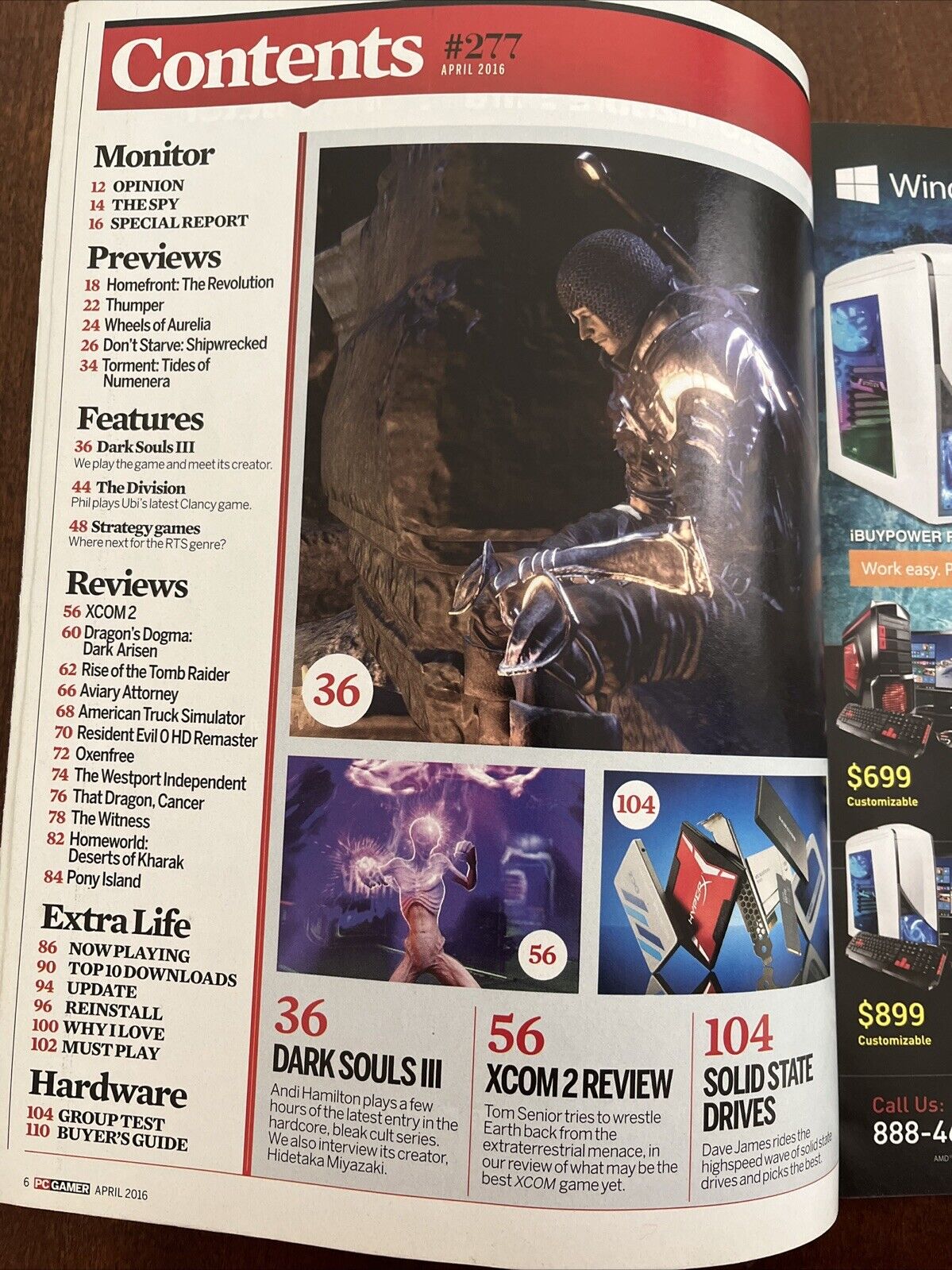 APRIL 2016 PC GAMER video game magazine - DARK SOULS III