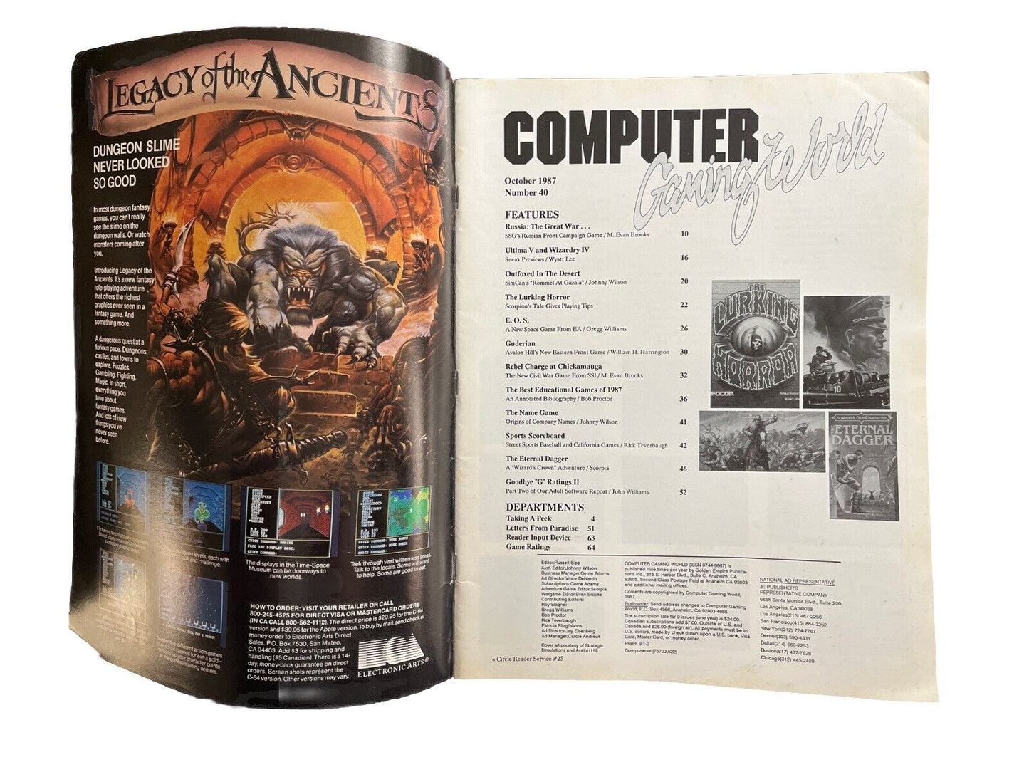 Computer Gaming World Strategy Magazine #40 Oct 1987 Special Wargaming Issue