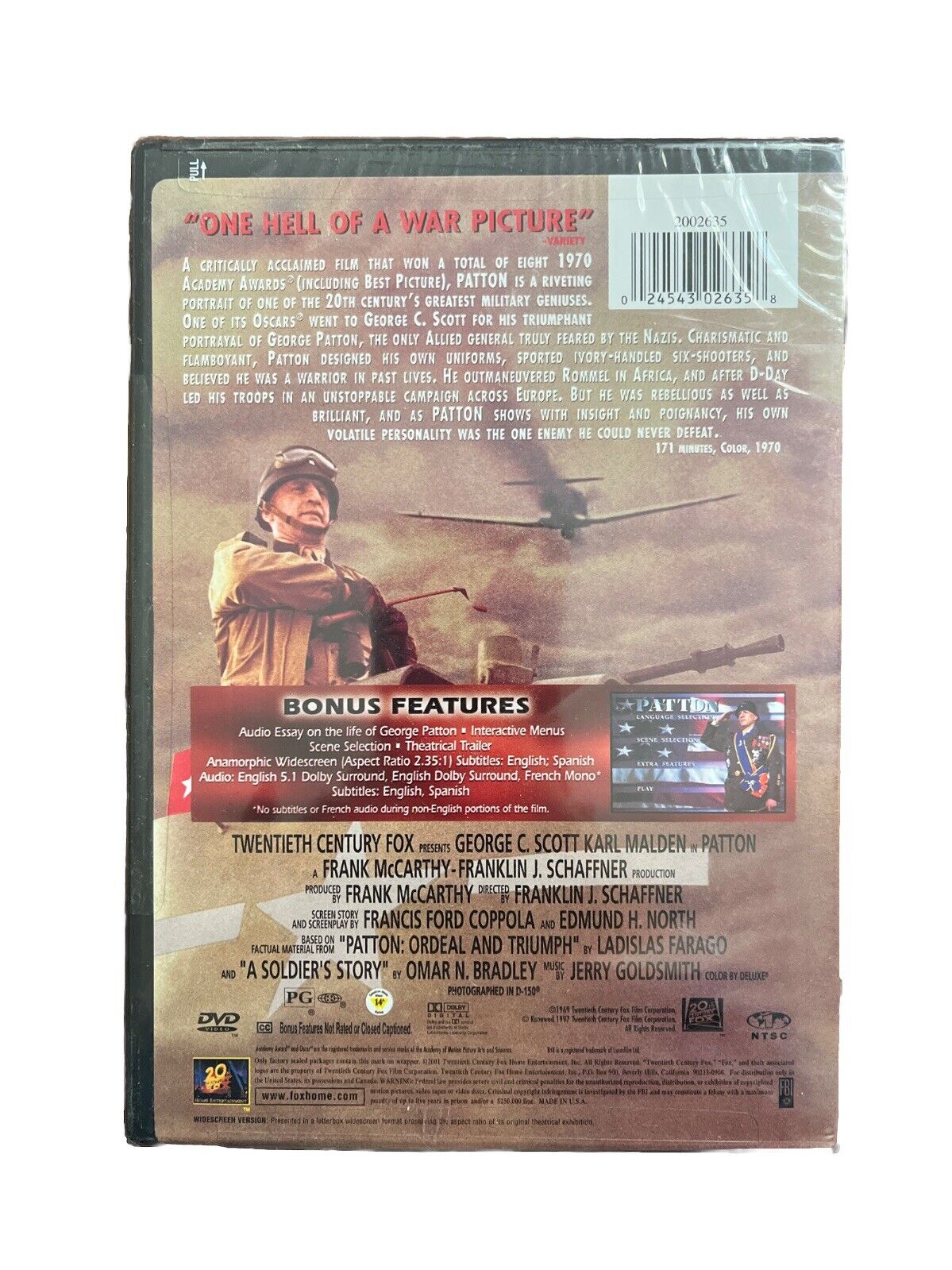 Vintage Collectable War Movie Patton DVD George Scott Karm Malden