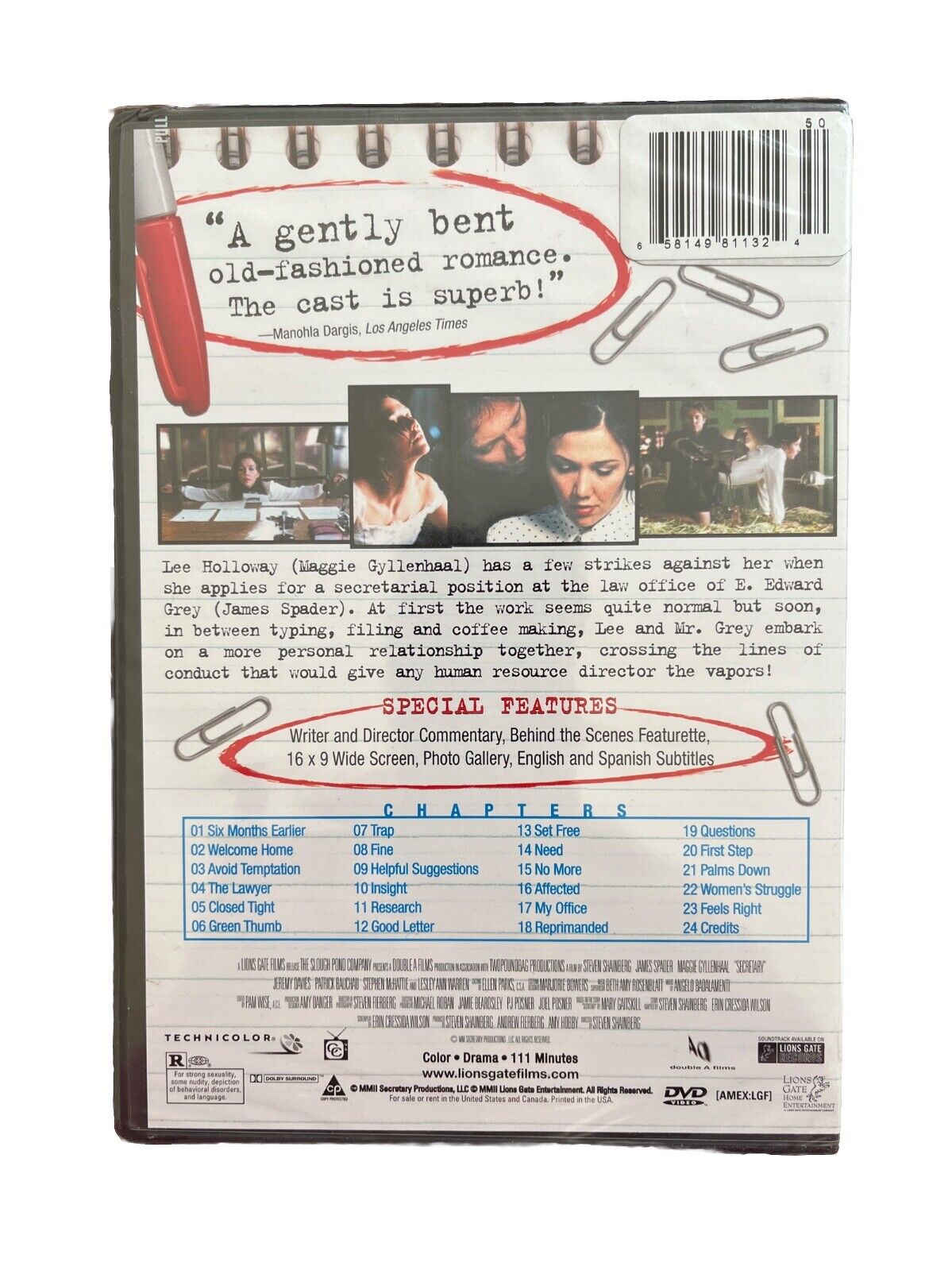 Vintage Movie Secretary (DVD, 2003) A Steven Shainberg Film- James Spader