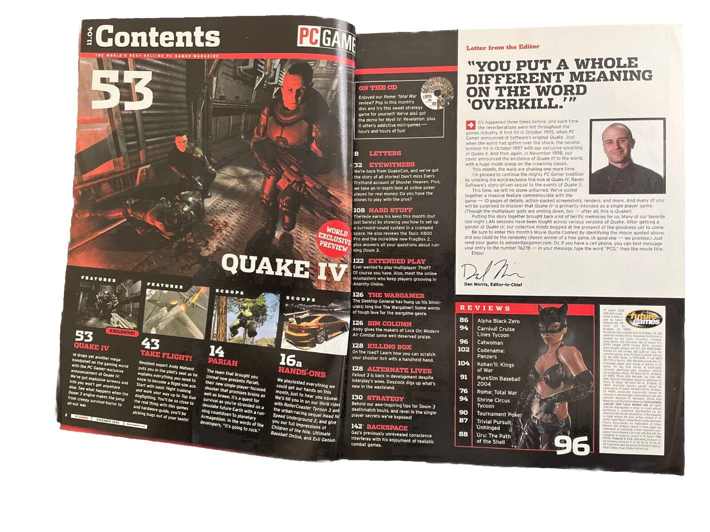 Quake IV PC Gamer November 2004 #129 Online OfflineComputer Video Game Magazine