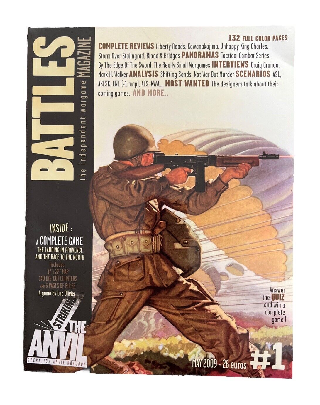 Battles Wargame Magazine #1 With Military History Board Game -Striking the Anvil