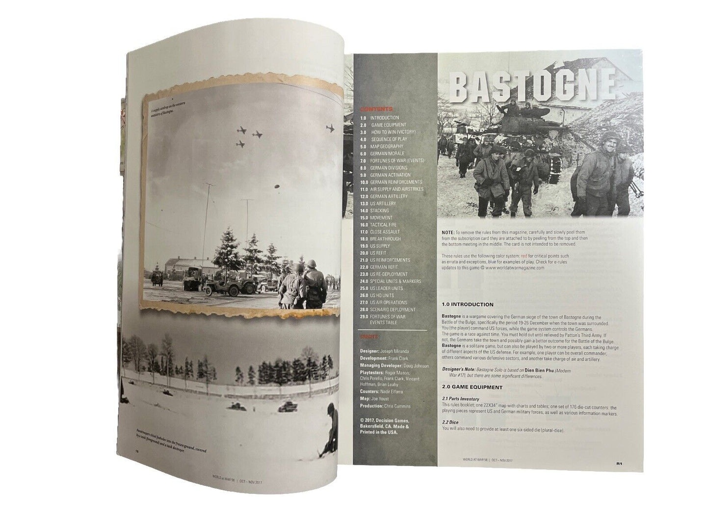 World At War Magazine #56 With Historical Military Board Game - BASTOGNE