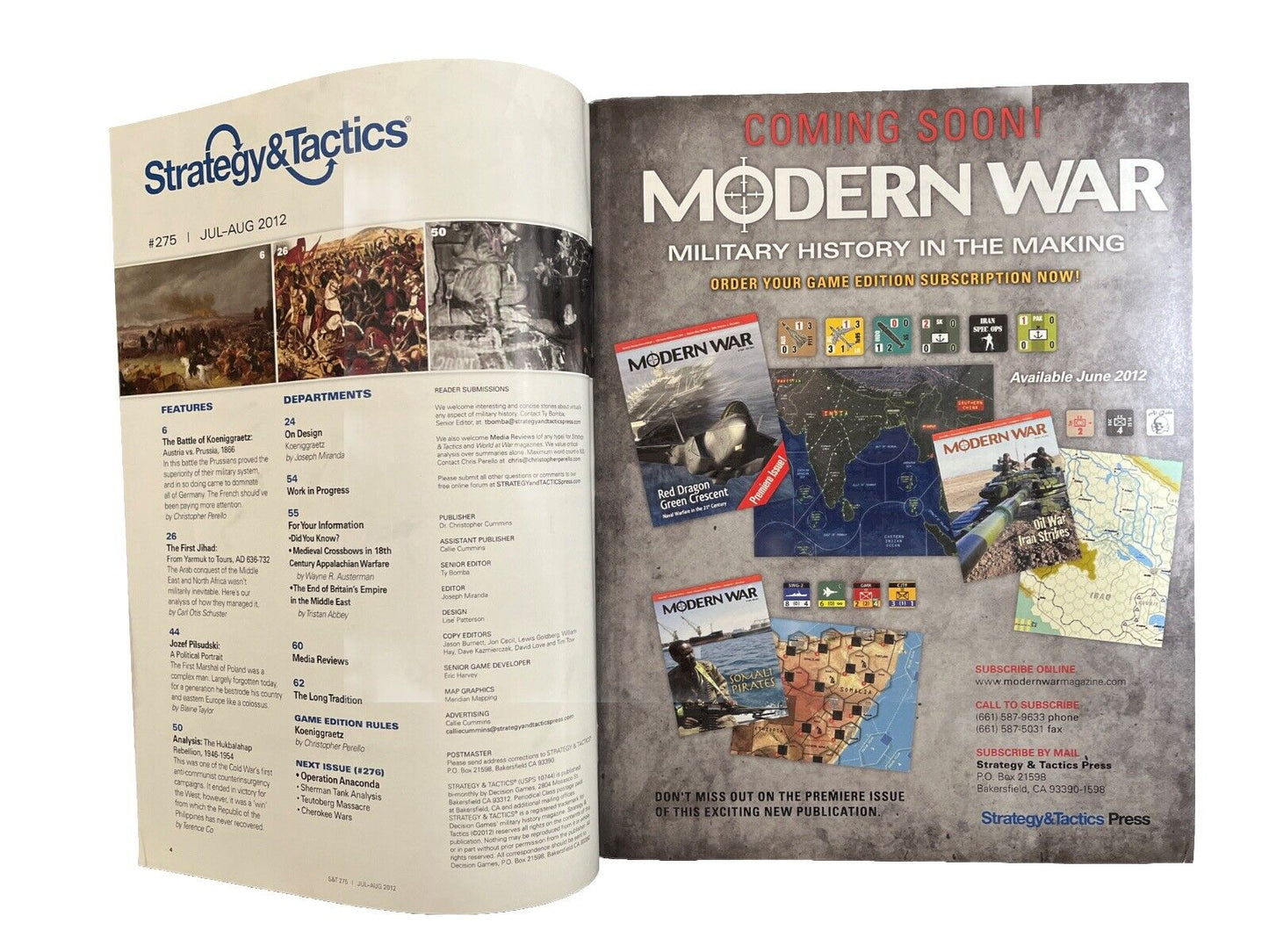 Strategy & Tactics Wargame Magazine # 275 With History Tabletop Game -Koniggratz