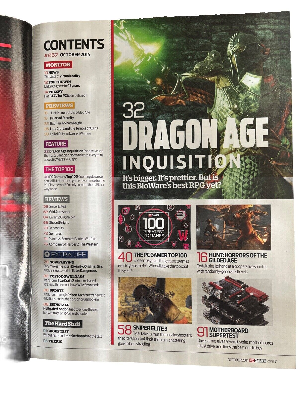 OCTOBER 2014 PC GAMER #257 Computer video game magazine - DRAGON AGE INQUISITION