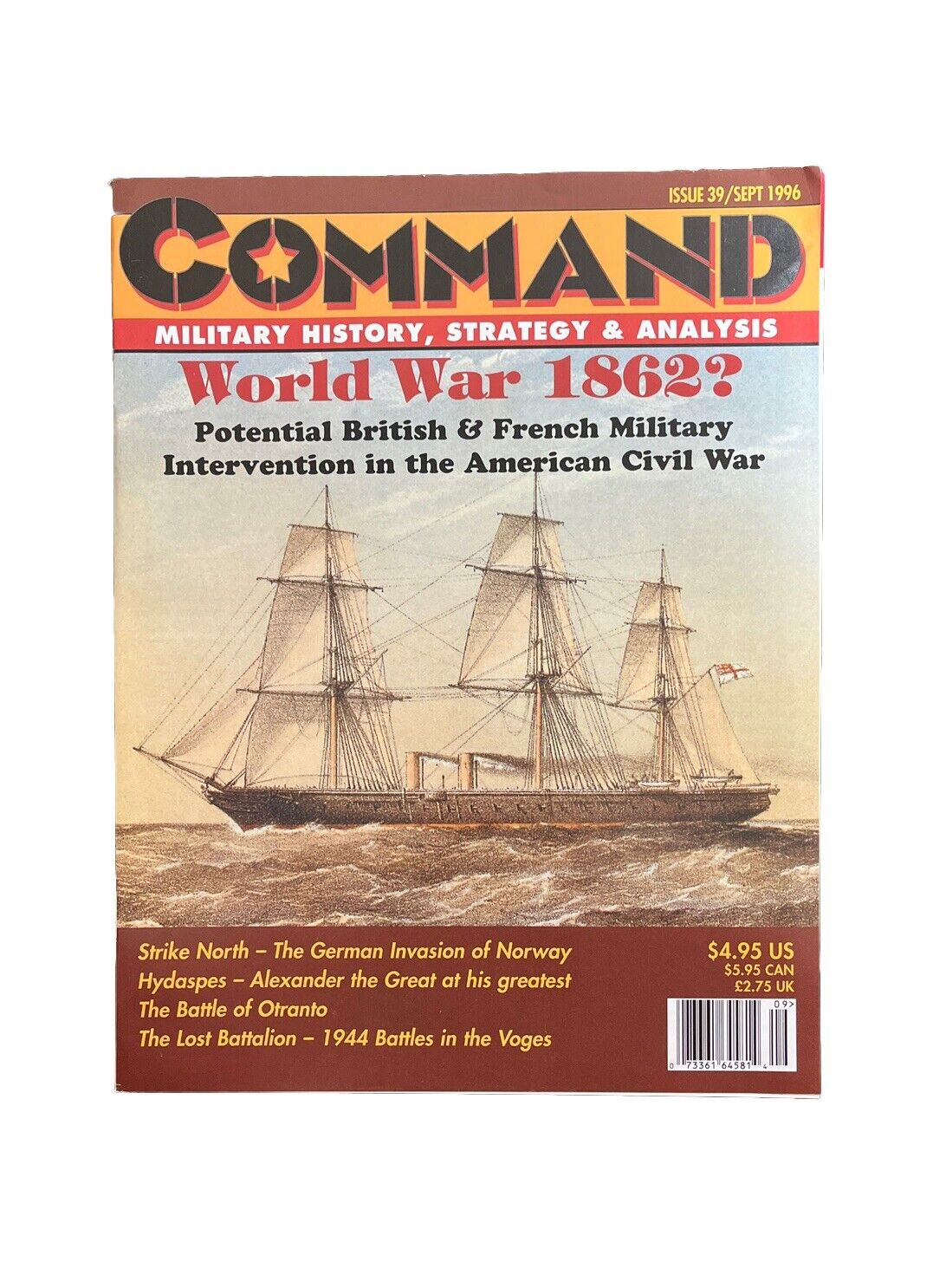 XTR Collectable Command Wargaming Magazine #39 Sept 1996 - World War 1862?