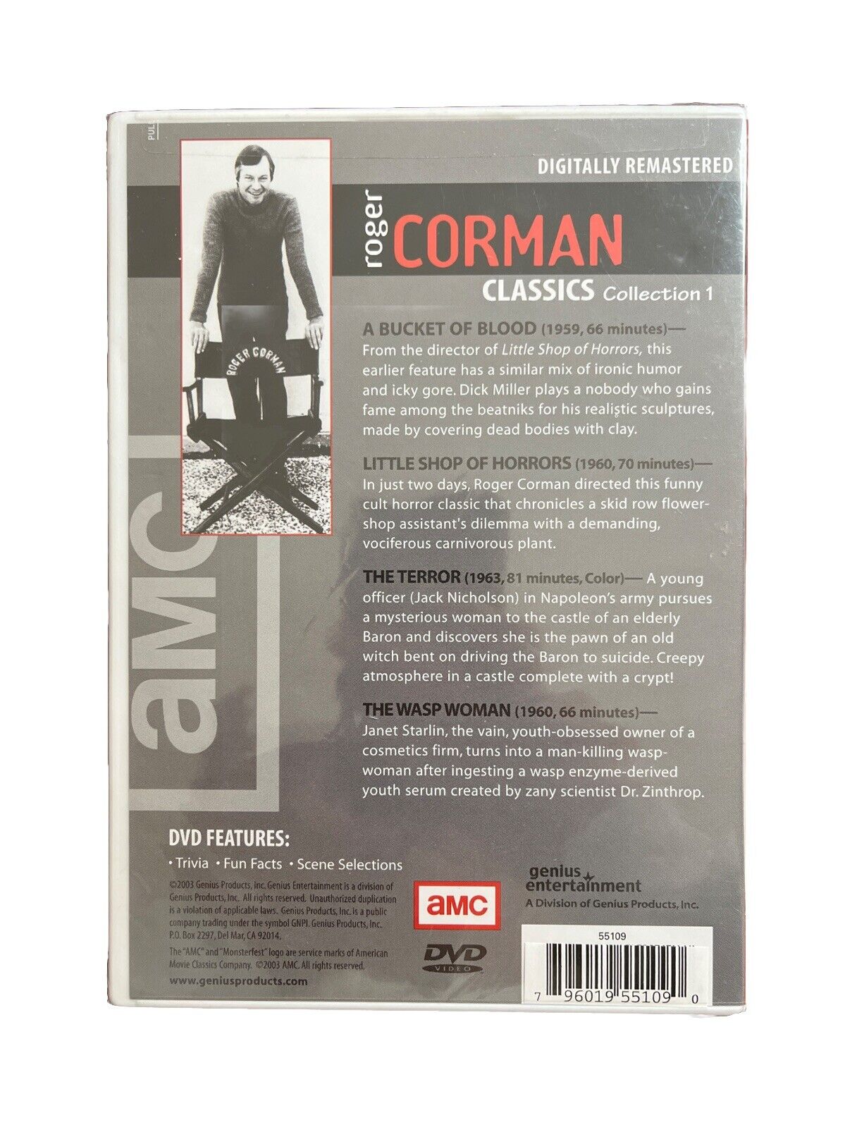 Collectable Roger Corman Classics Collection 1 DVD 2 Disc Set 4 Horror Movies