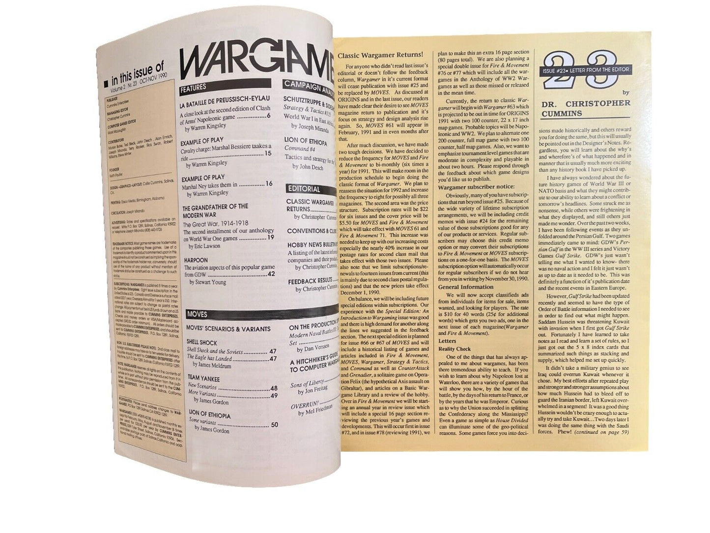 Vintage WARGAMER Magazine VOL.2 #23 Oct-Nov 90 - La Bataille de Preussisch-Eylau