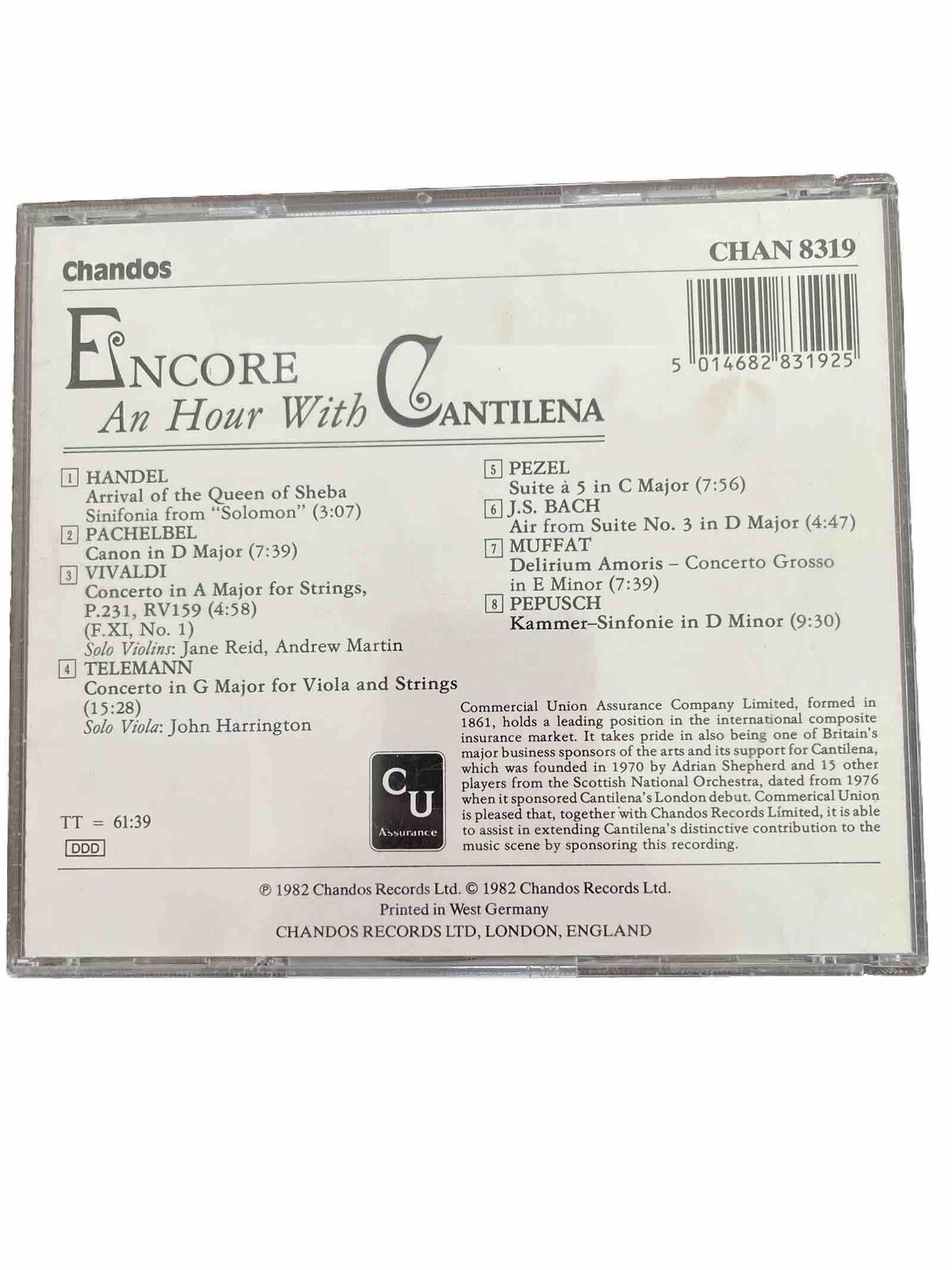 ENCORE: AN HOUR WITH CANTILENA - CD MEVG