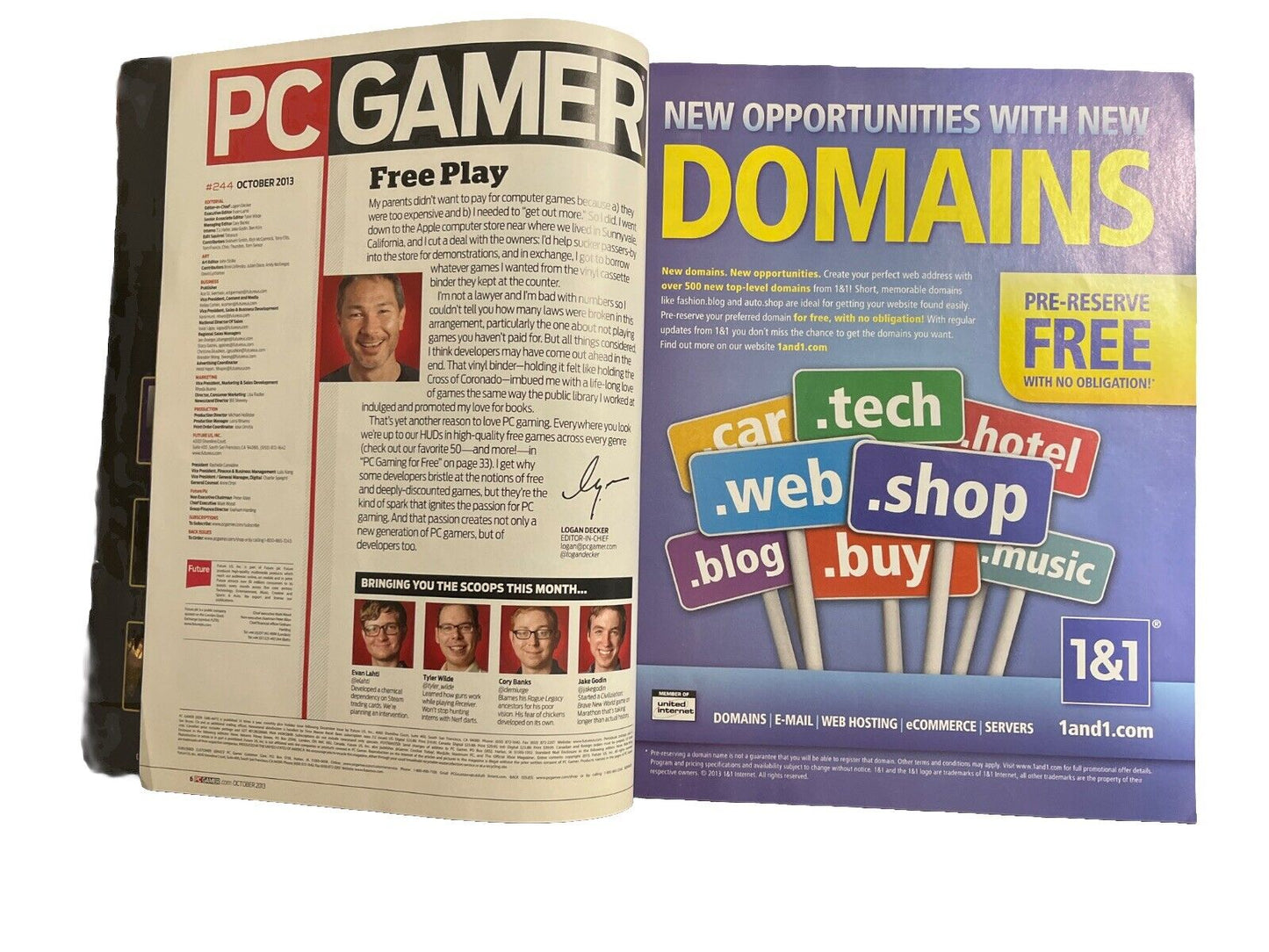 OCTOBER 2013 PC GAMER Vintage video game magazine - PC GAMING FOR FREE #244