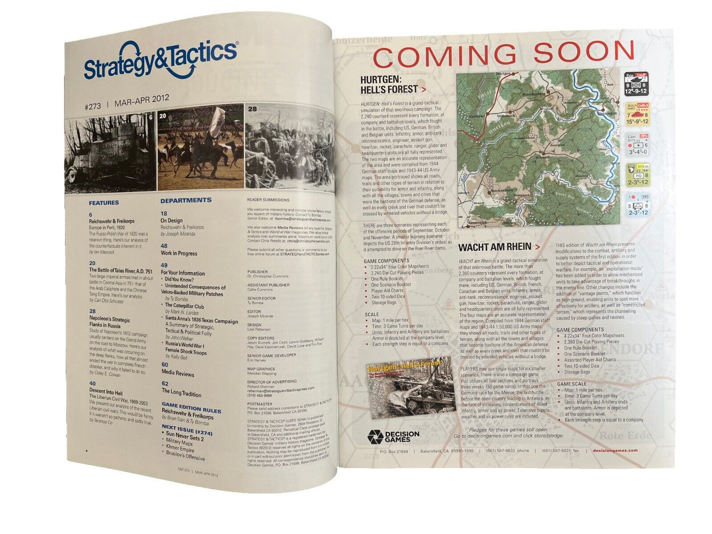 Strategy & Tactics Mag #273 N Wargame - Reichswehr & Freikorps: Europe In Peril